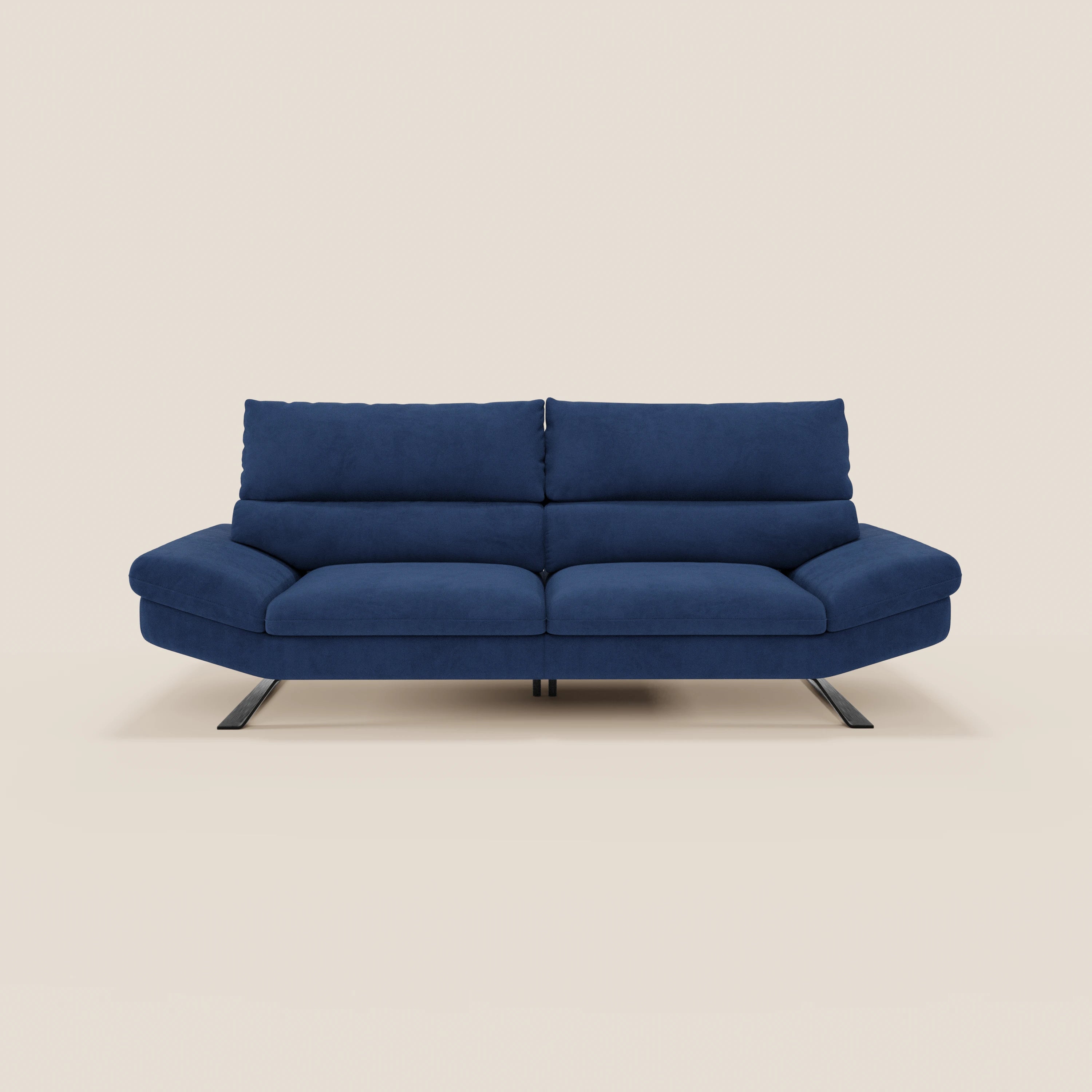 Eclipse Divano dal design moderno 2 e 3 posti con schienali traslanti - piedini alti in elegante microfibra smacchiabile T11 - divani.store