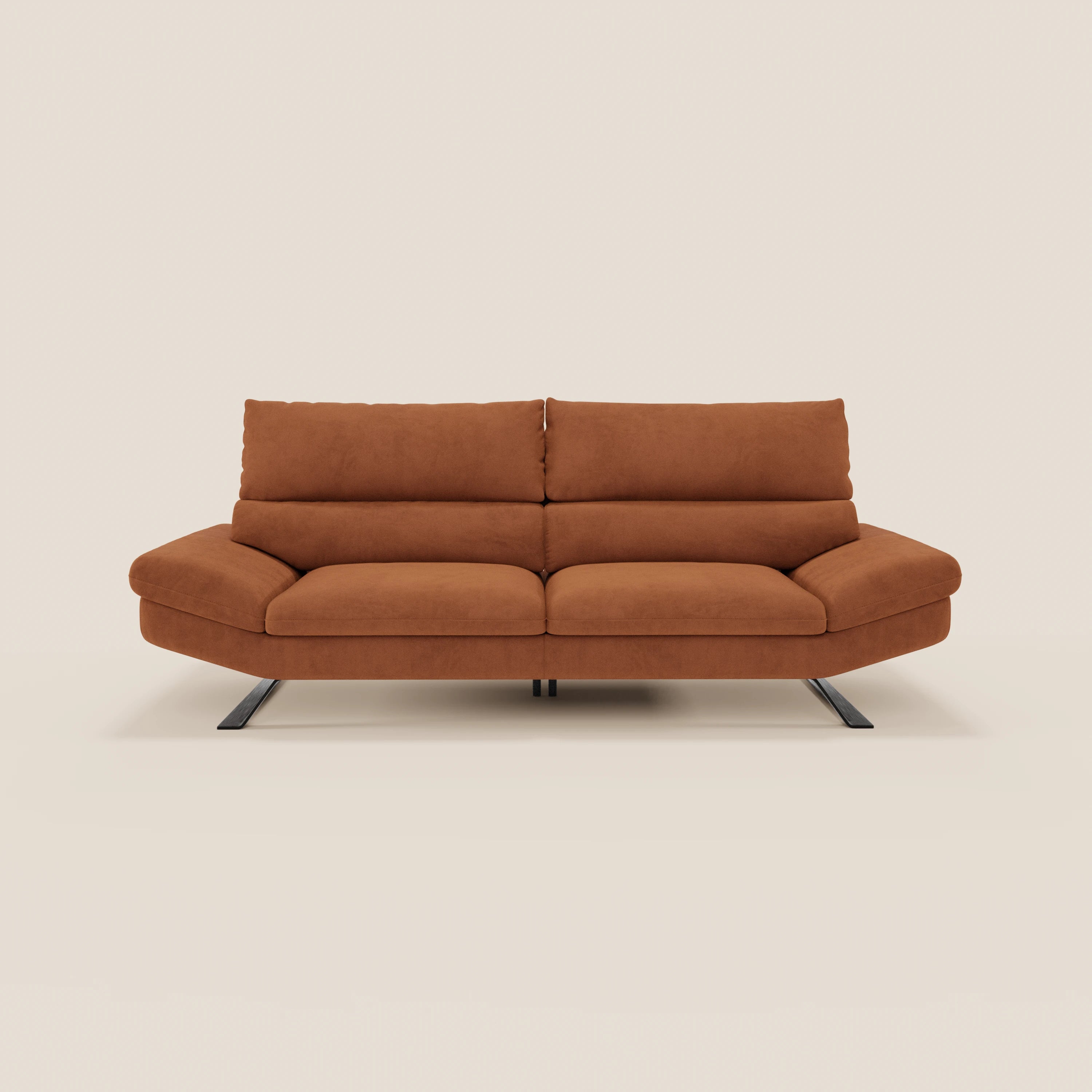 Eclipse Divano dal design moderno 2 e 3 posti con schienali traslanti - piedini alti in elegante microfibra smacchiabile T11 - divani.store