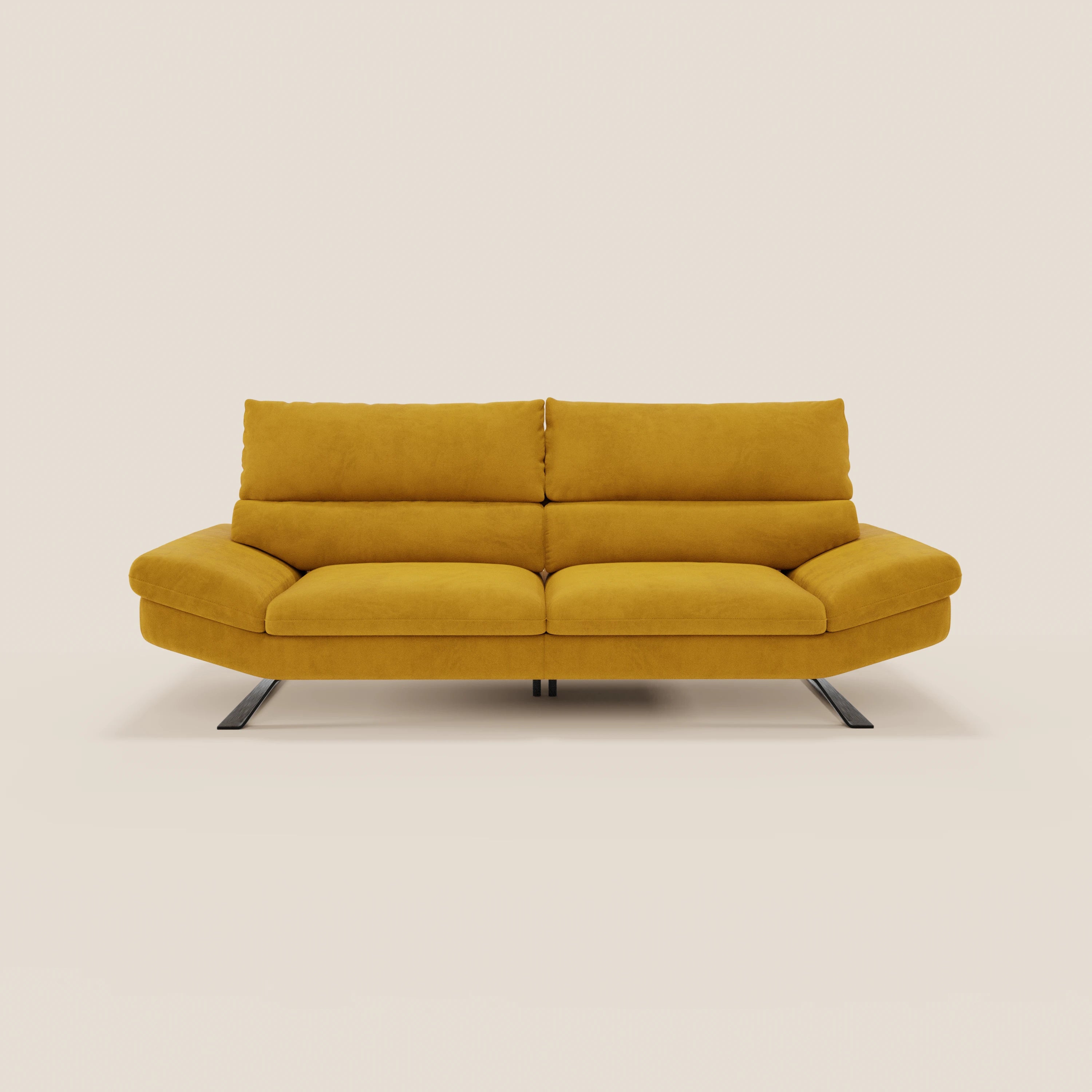 Eclipse Divano dal design moderno 2 e 3 posti con schienali traslanti - piedini alti in elegante microfibra smacchiabile T11 - divani.store
