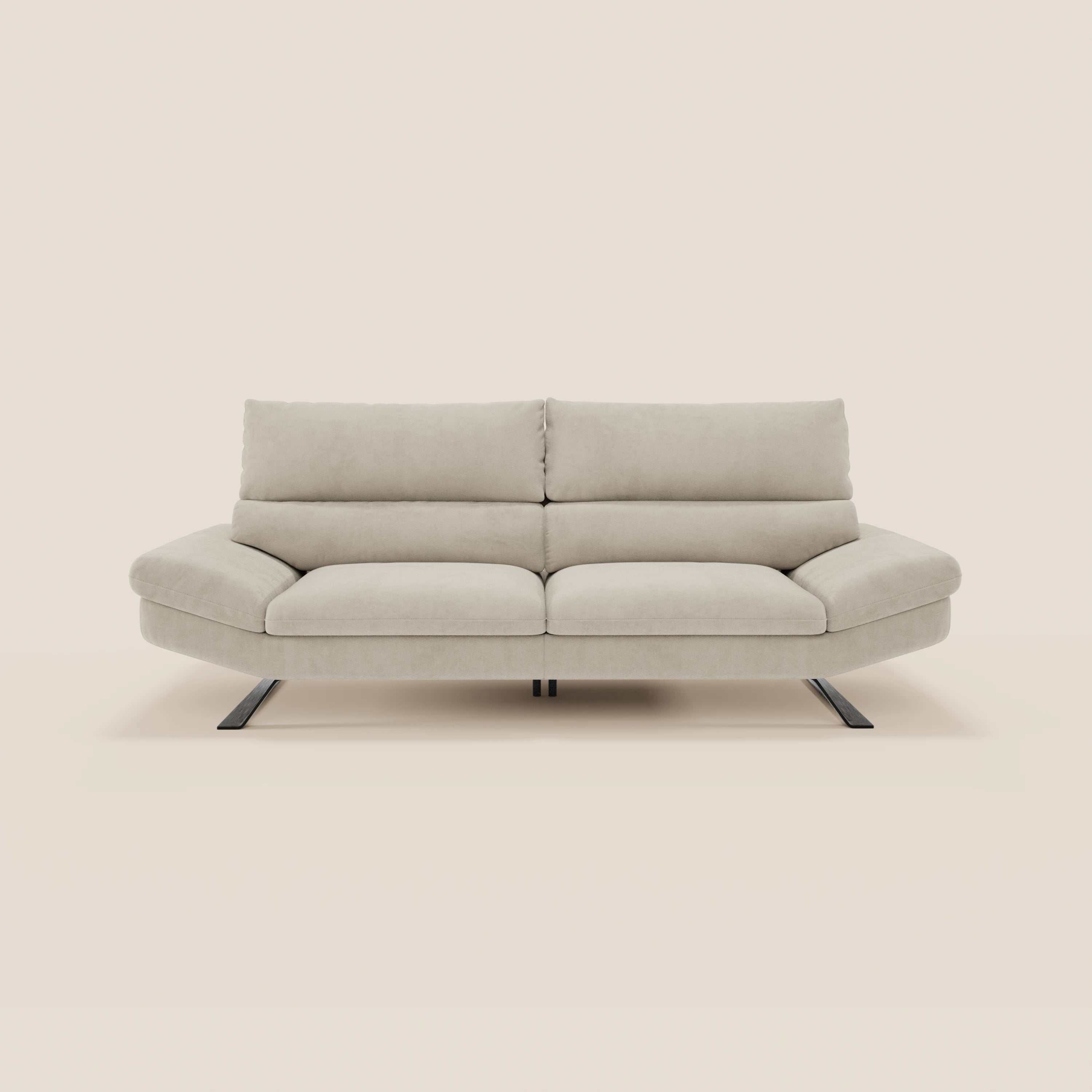 Eclipse Divano dal design moderno 2 e 3 posti con schienali traslanti - piedini alti in elegante microfibra smacchiabile T11 - divani.store