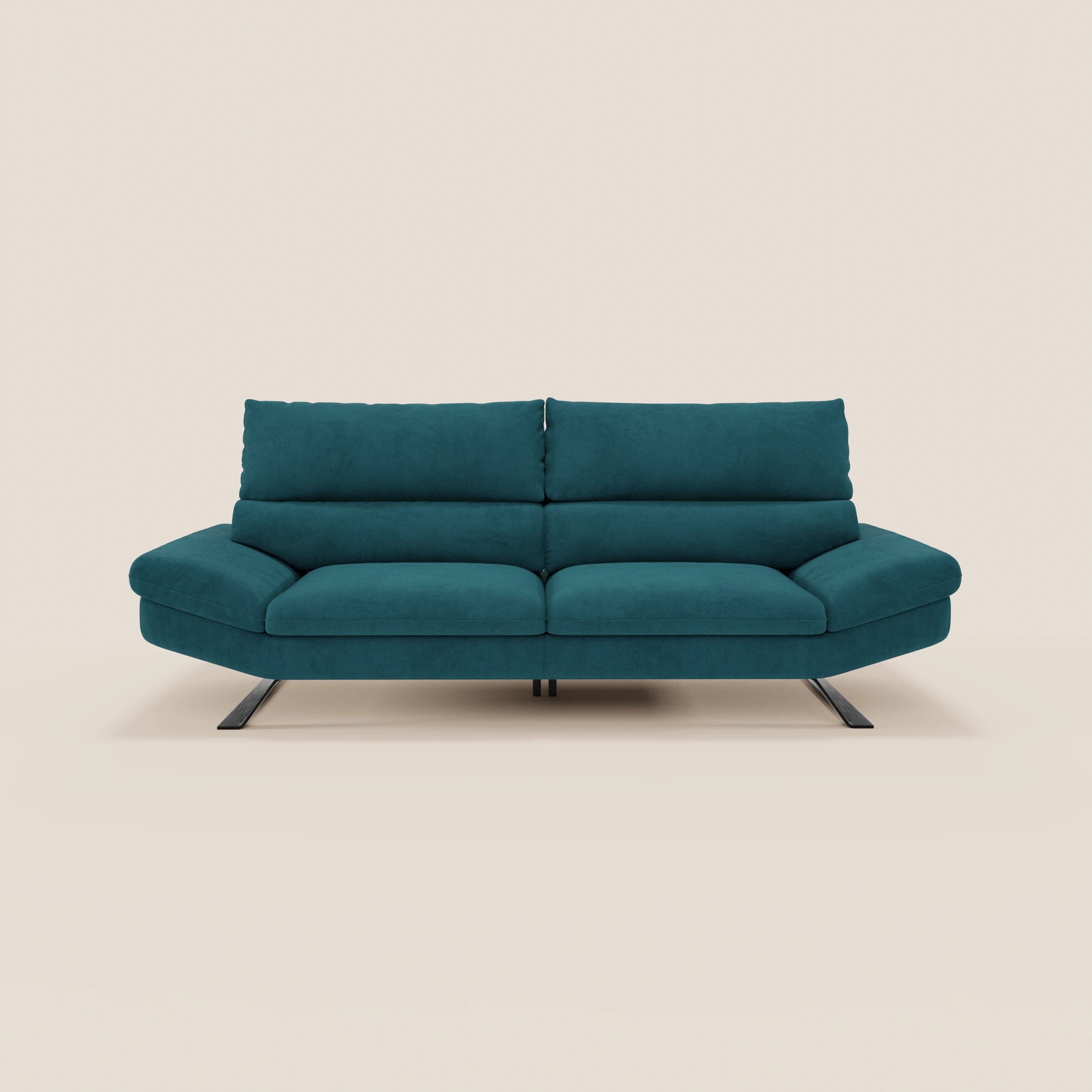 Eclipse Divano dal design moderno 2 e 3 posti con schienali traslanti - piedini alti in elegante microfibra smacchiabile T11 - divani.store