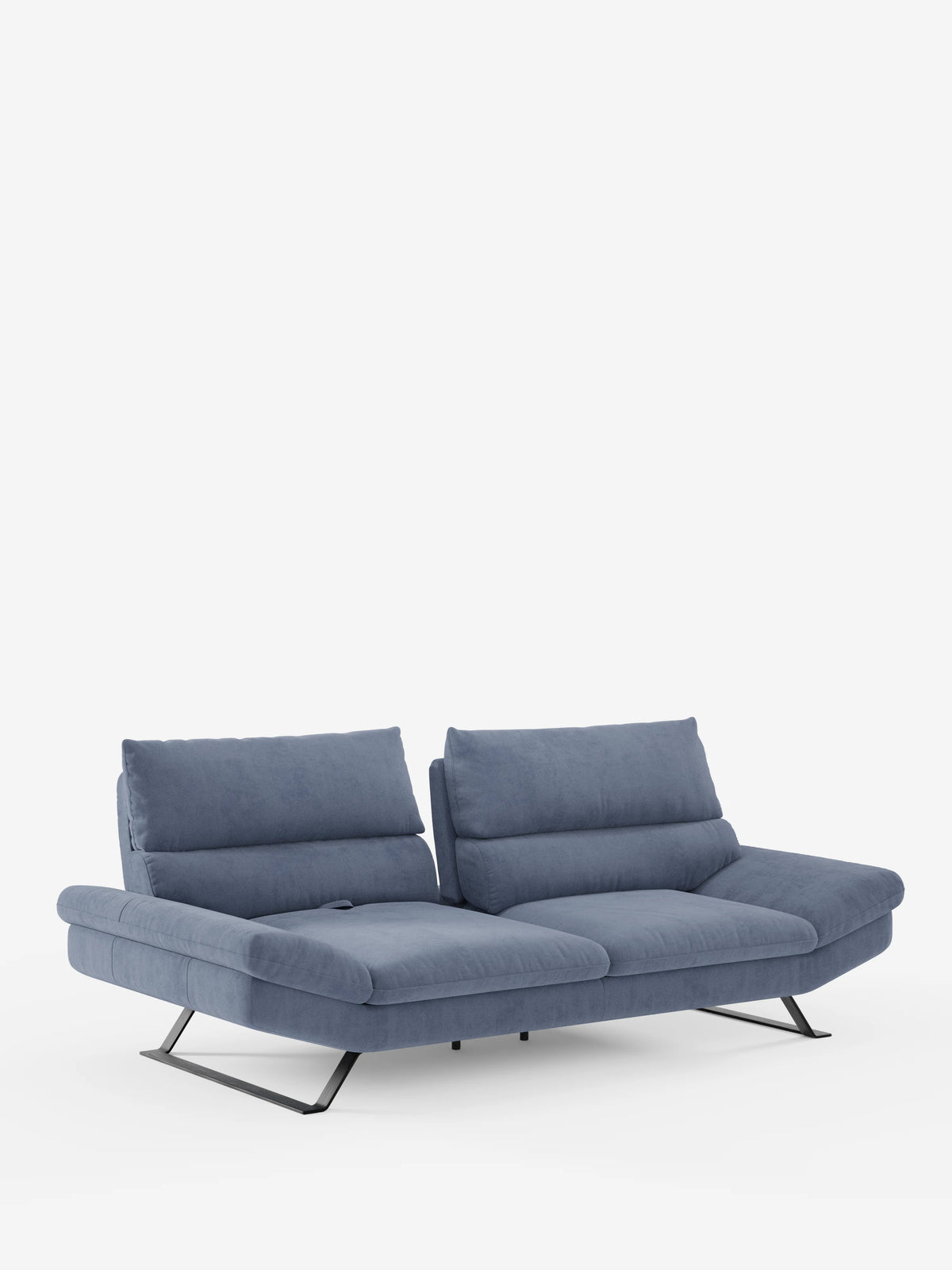 Vi presentiamo Eclipse Divano dal design moderno di Divani.Store, un elegante divano a 2 o 3 posti caratterizzato da schienali traslanti angolati, gambe alte e slanciate in elegante metallo nero e morbidi cuscini. Rivestito in morbida microfibra smacchiabile T11 resistente alle macchie, questo divano dal design minimalista emana uno stile contemporaneo raffinato e offre una posizione di seduta leggermente reclinata per un comfort ancora maggiore.
