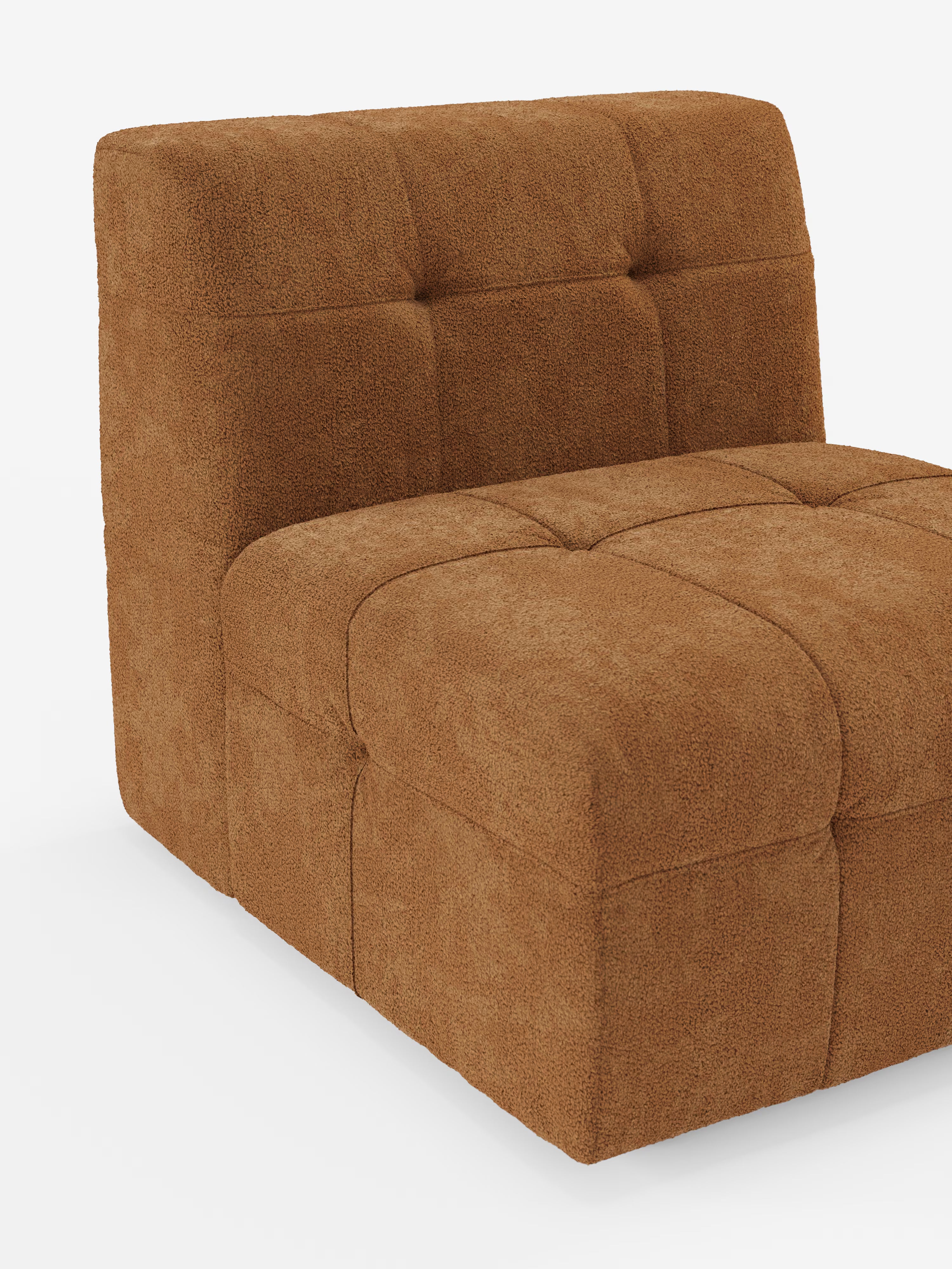 Mosaic módulo sillón 77 cm en bouclé - capitoné y diseño en tejido antimanchas T21