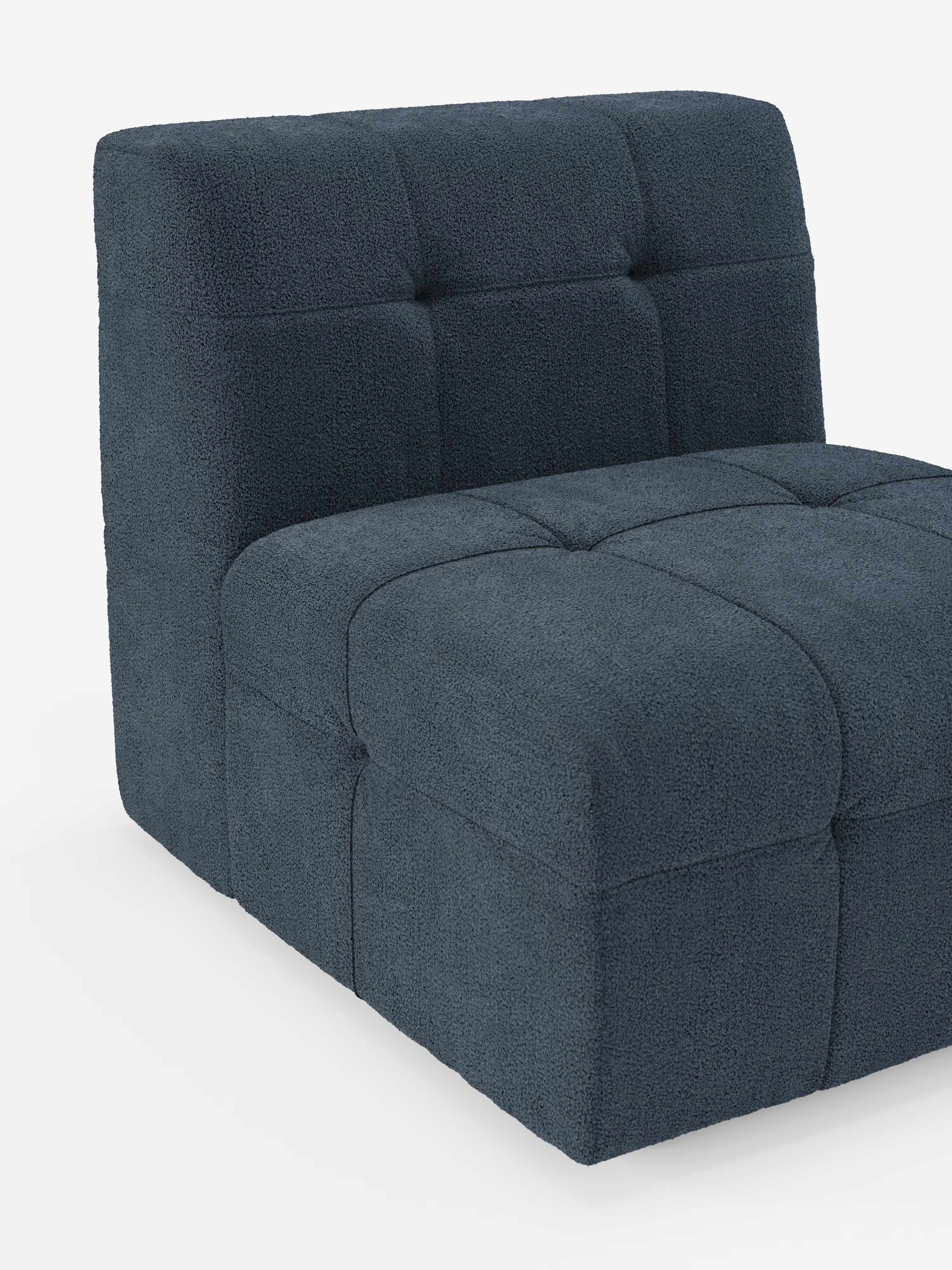 Mosaic módulo sillón 77 cm en bouclé - capitoné y diseño en tejido antimanchas T21
