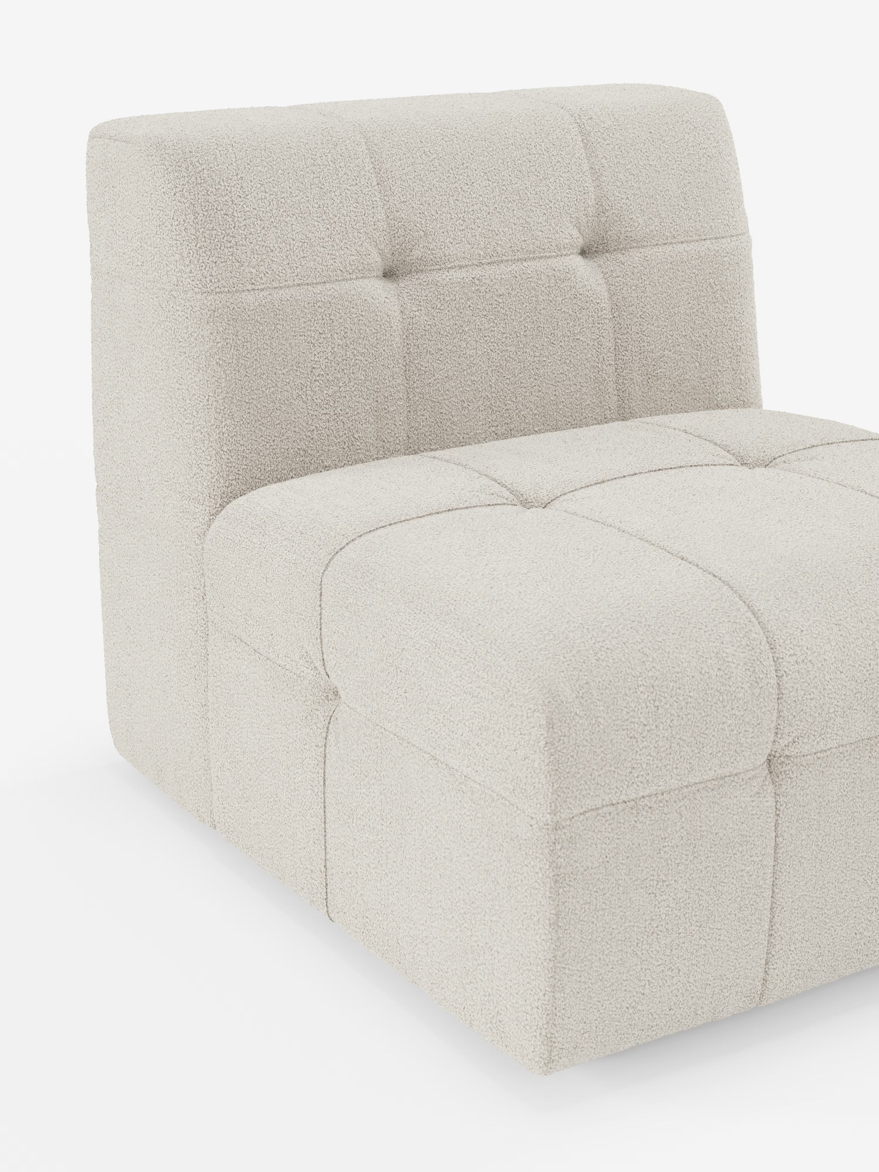 Mosaic módulo sillón 77 cm en bouclé - capitoné y diseño en tejido antimanchas T21