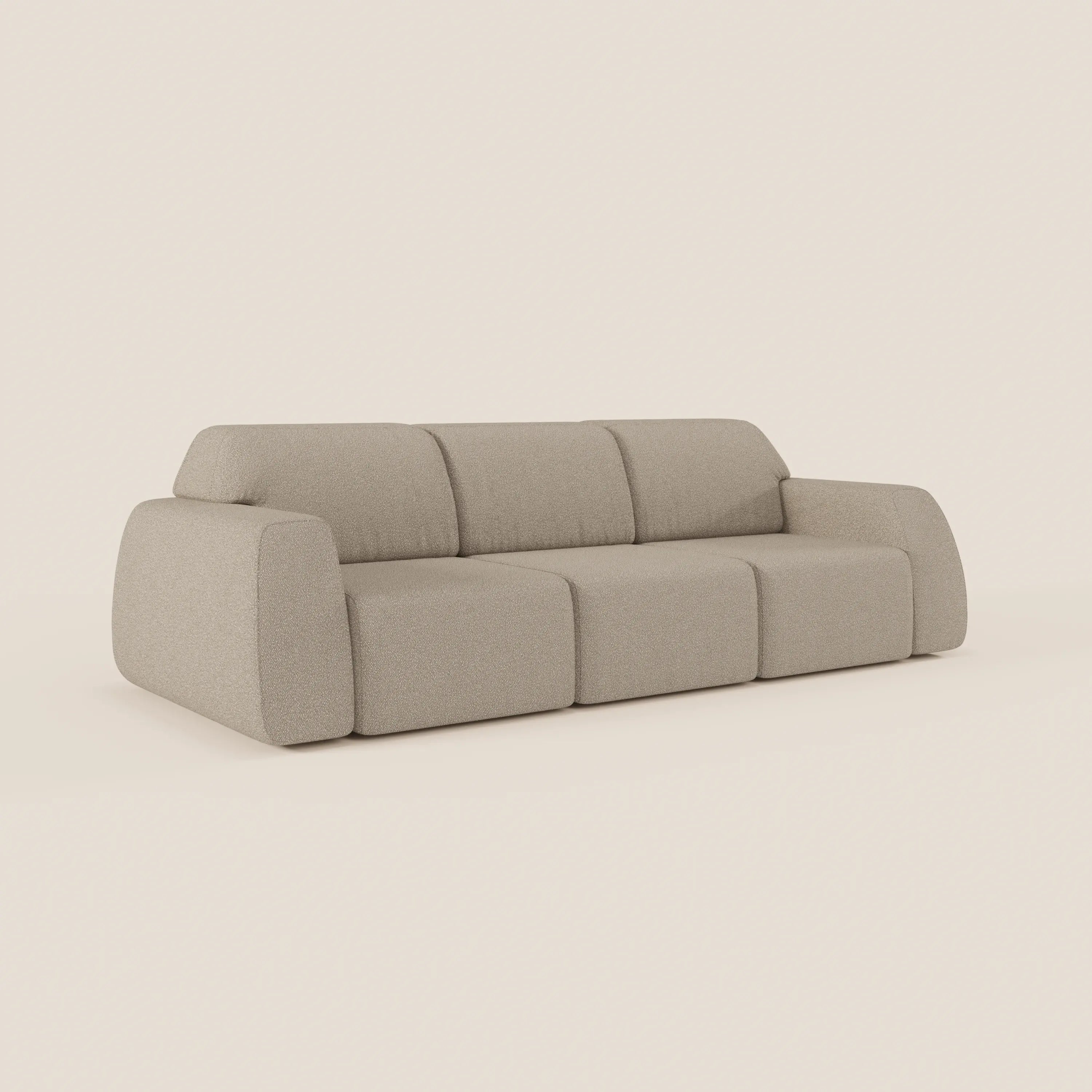 Orbit divano con 3 sedute scorrevoli e allungabili in tessuto effetto cotone smacchiabile T33 - divani.store