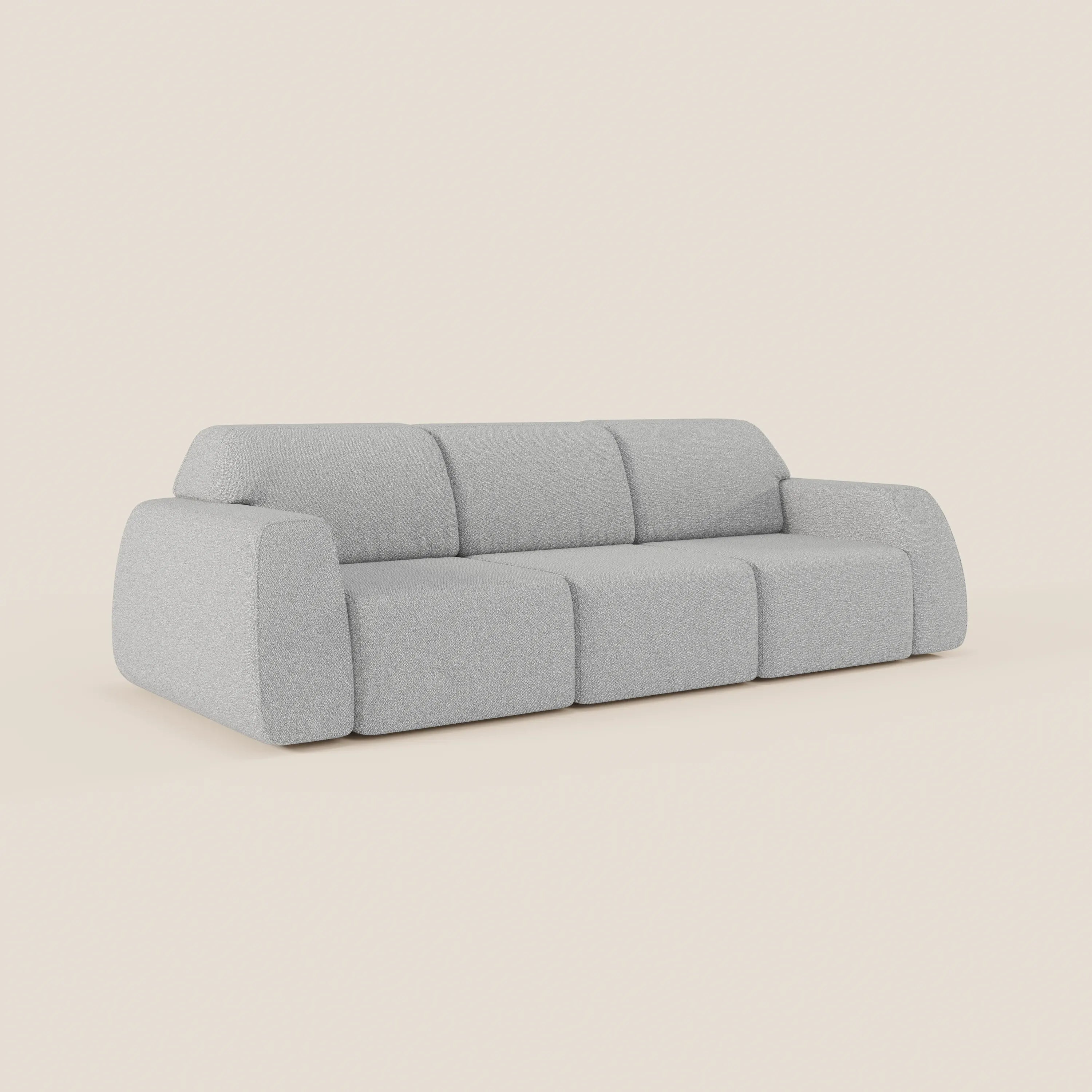 Orbit divano con 3 sedute scorrevoli e allungabili in tessuto effetto cotone smacchiabile T33 - divani.store