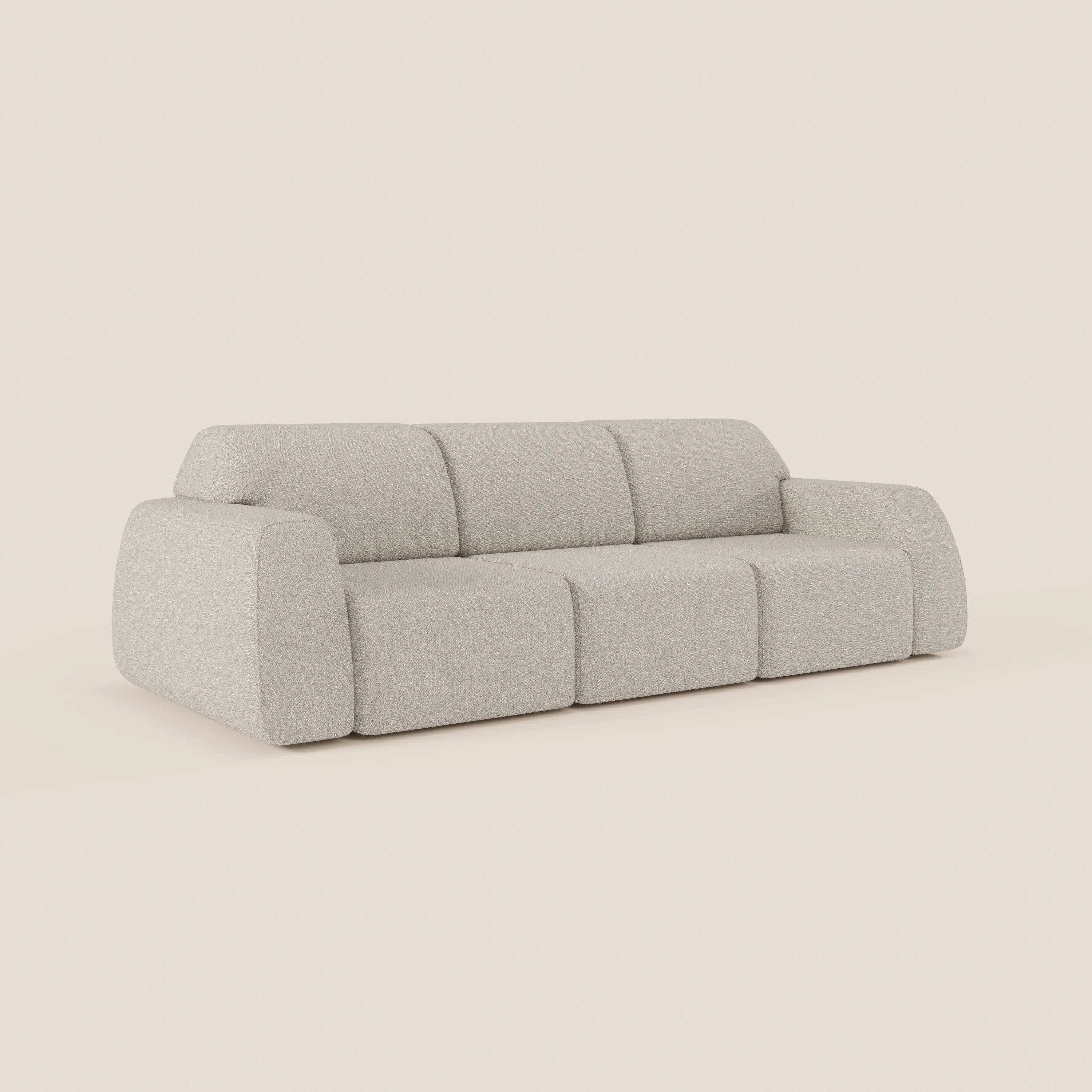 Orbit divano con 3 sedute scorrevoli e allungabili in tessuto effetto cotone smacchiabile T33 - divani.store