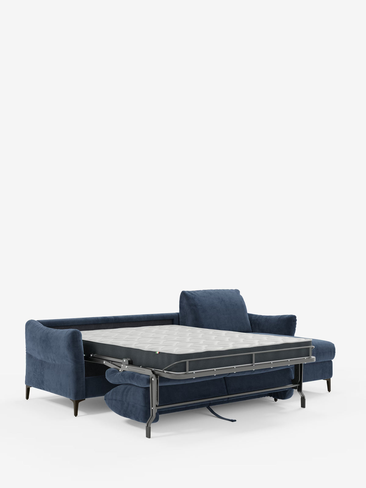 Dalia divano letto con penisola contenitore e materasso alto 18 cm - piedini alti e tessuto smacchiabile T30