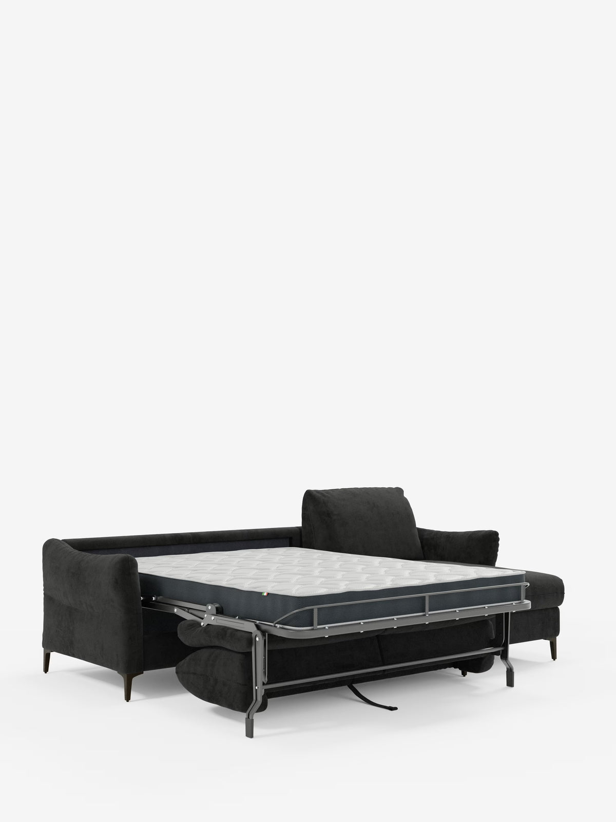 Dalia divano letto con penisola contenitore e materasso alto 18 cm - piedini alti e tessuto smacchiabile T30