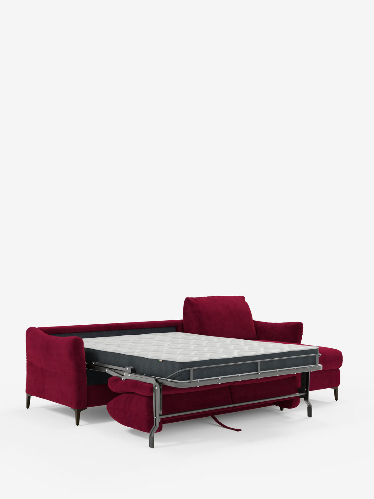 Dalia divano letto con penisola contenitore e materasso alto 18 cm - piedini alti e tessuto smacchiabile T30