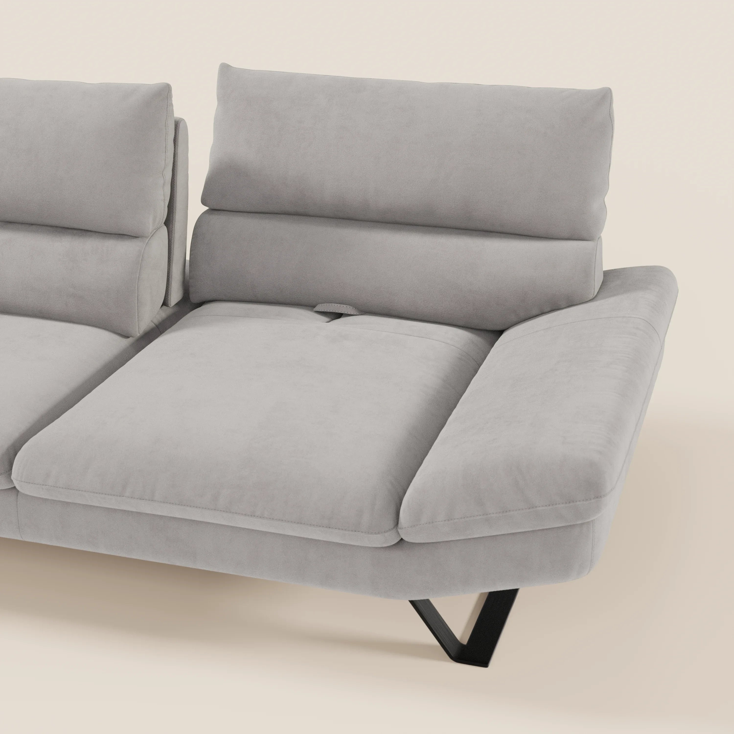 Eclipse Divano dal design moderno 2 e 3 posti con schienali traslanti - piedini alti in elegante microfibra smacchiabile T11 - divani.store