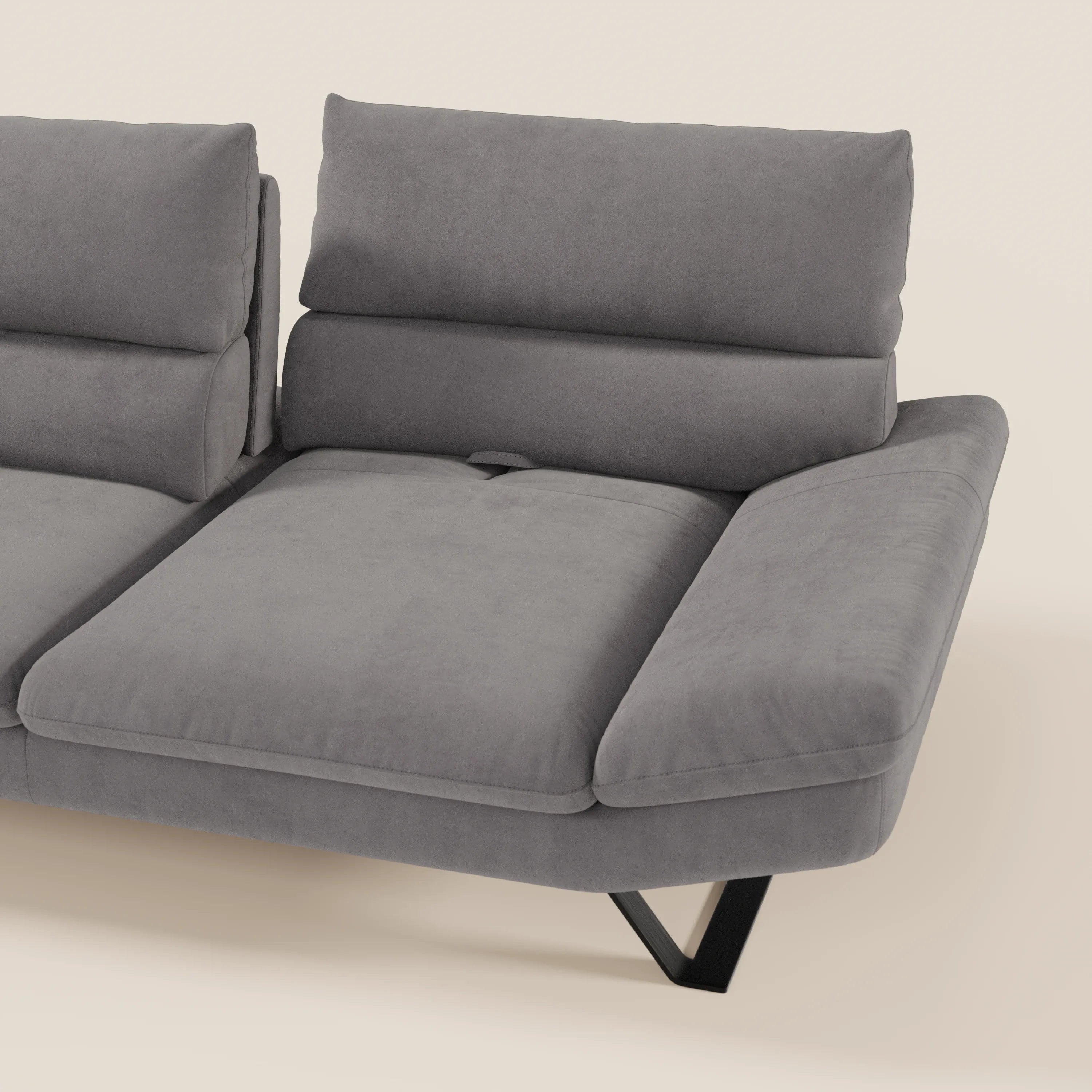 Eclipse Divano dal design moderno 2 e 3 posti con schienali traslanti - piedini alti in elegante microfibra smacchiabile T11 - divani.store