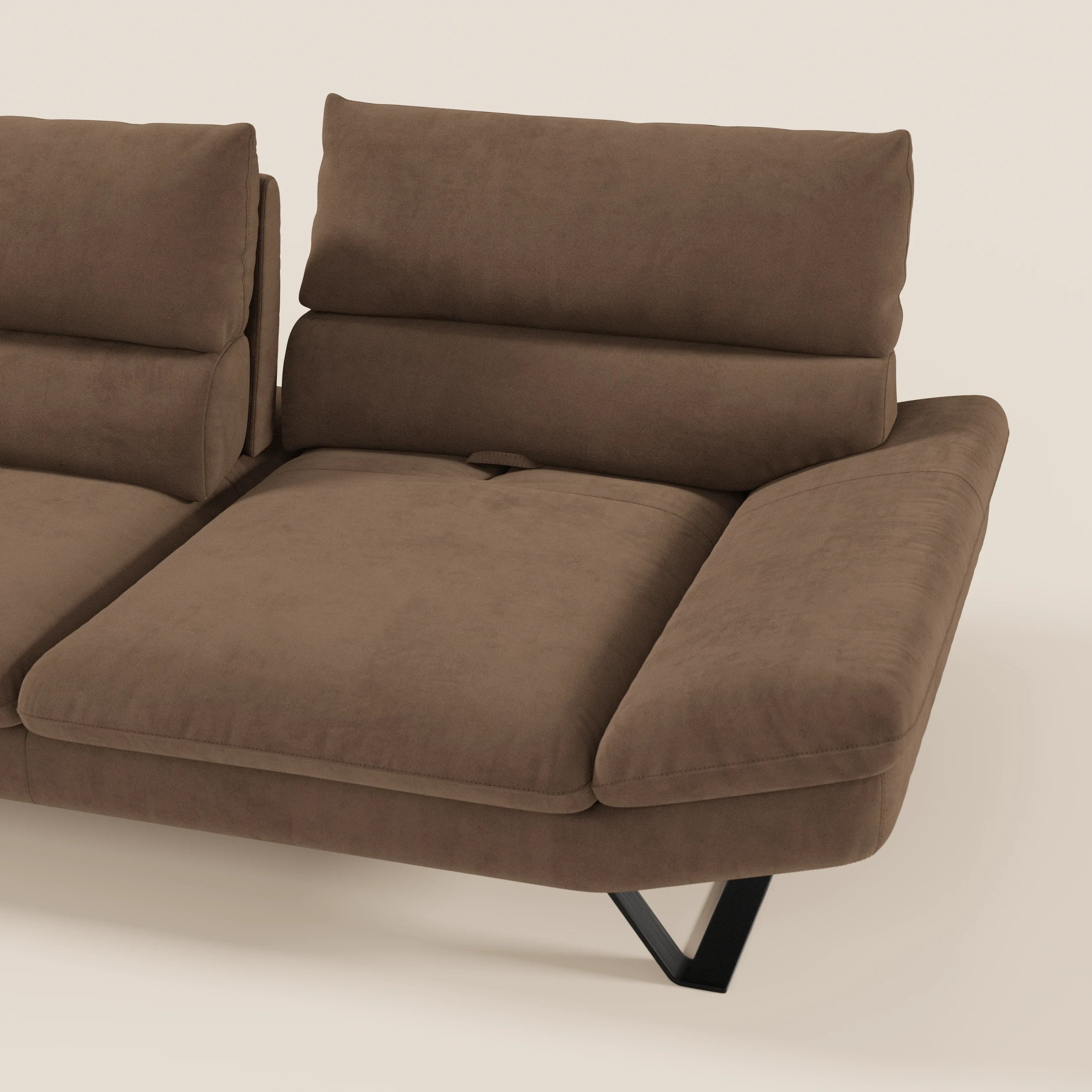 Eclipse Divano dal design moderno 2 e 3 posti con schienali traslanti - piedini alti in elegante microfibra smacchiabile T11 - divani.store