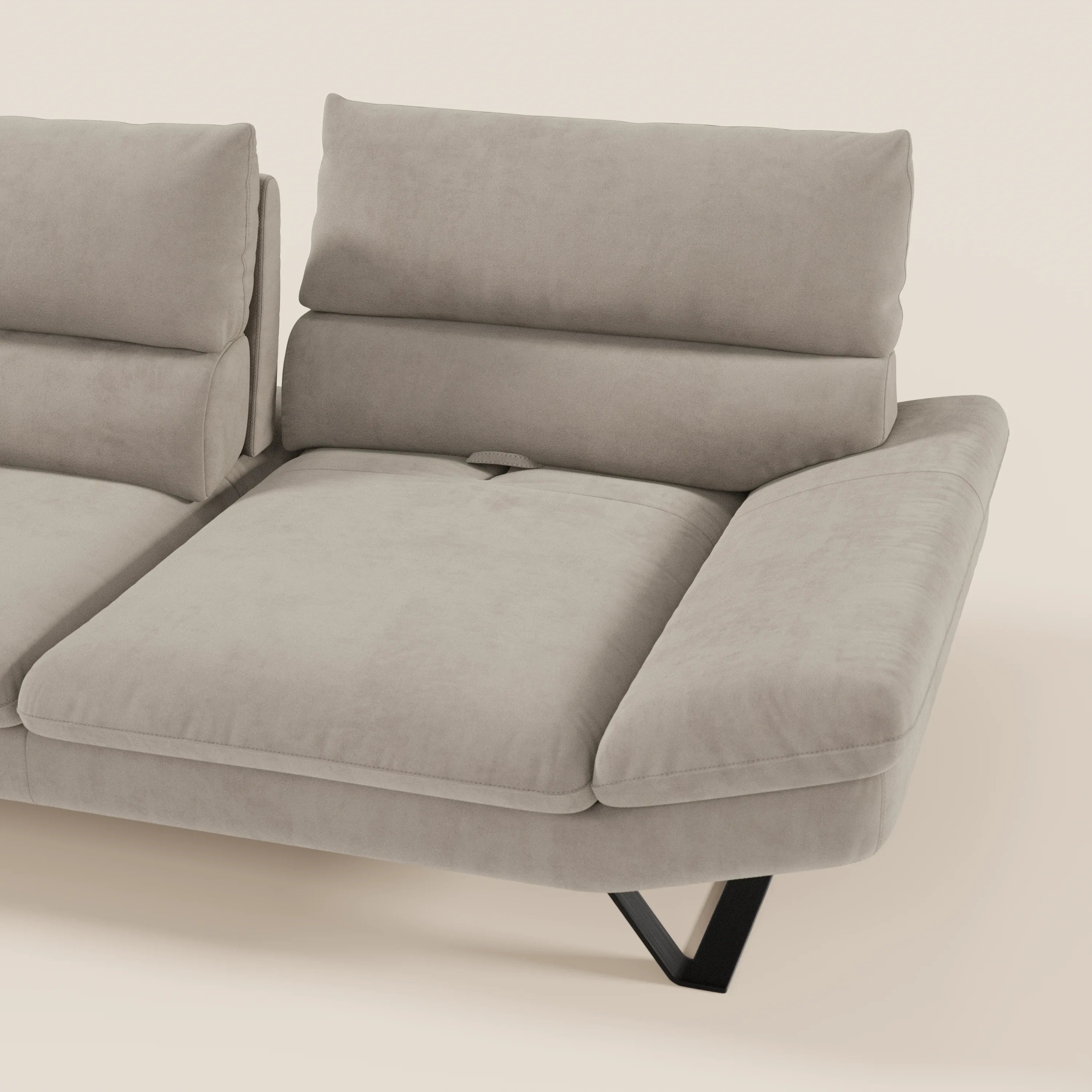 Eclipse Divano dal design moderno 2 e 3 posti con schienali traslanti - piedini alti in elegante microfibra smacchiabile T11 - divani.store