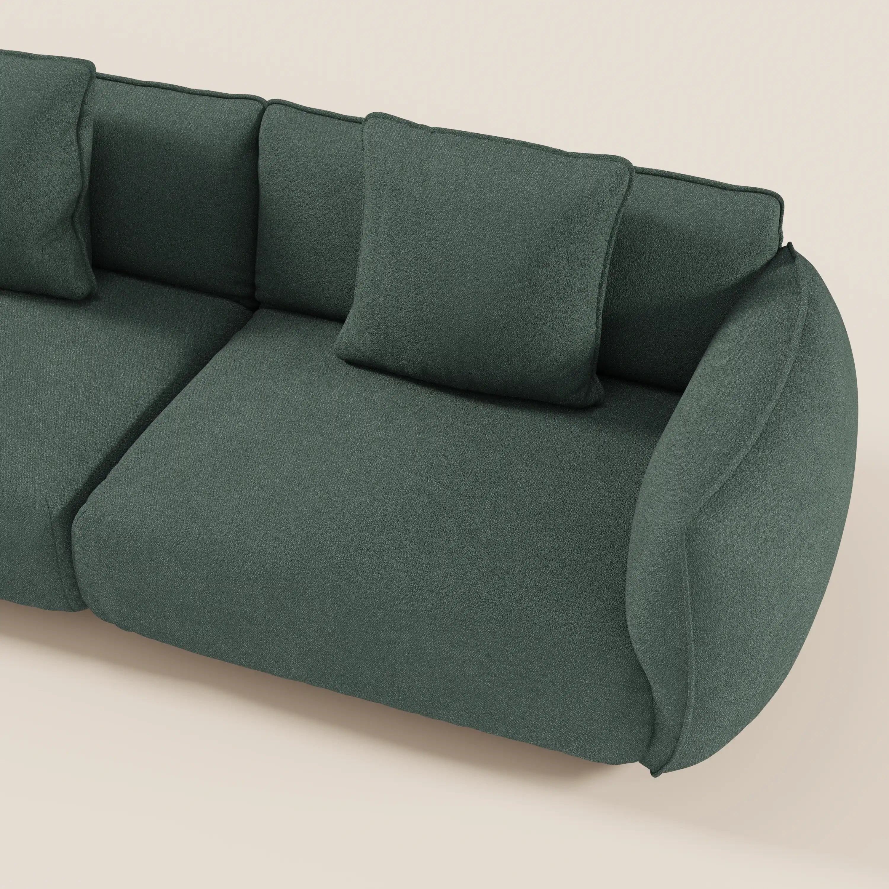 Nimbus divano lineare modulare a 3 sedute componibile in morbido tessuto T33 - divani.store