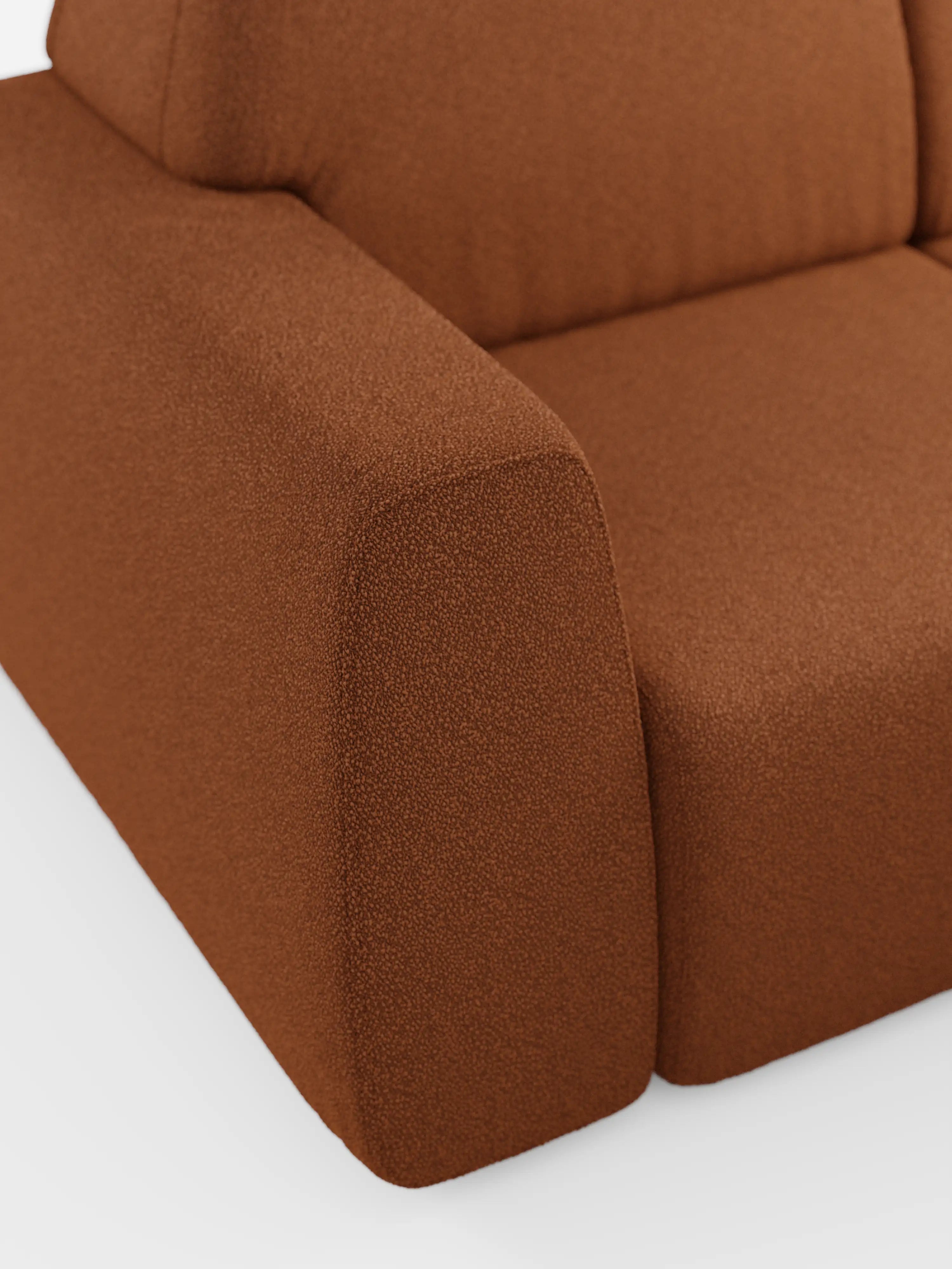 Orbit Sofa mit 3 verschiebbaren und ausziehbaren Sitzen aus schmutzabweisendem Stoff in Baumwolloptik T33