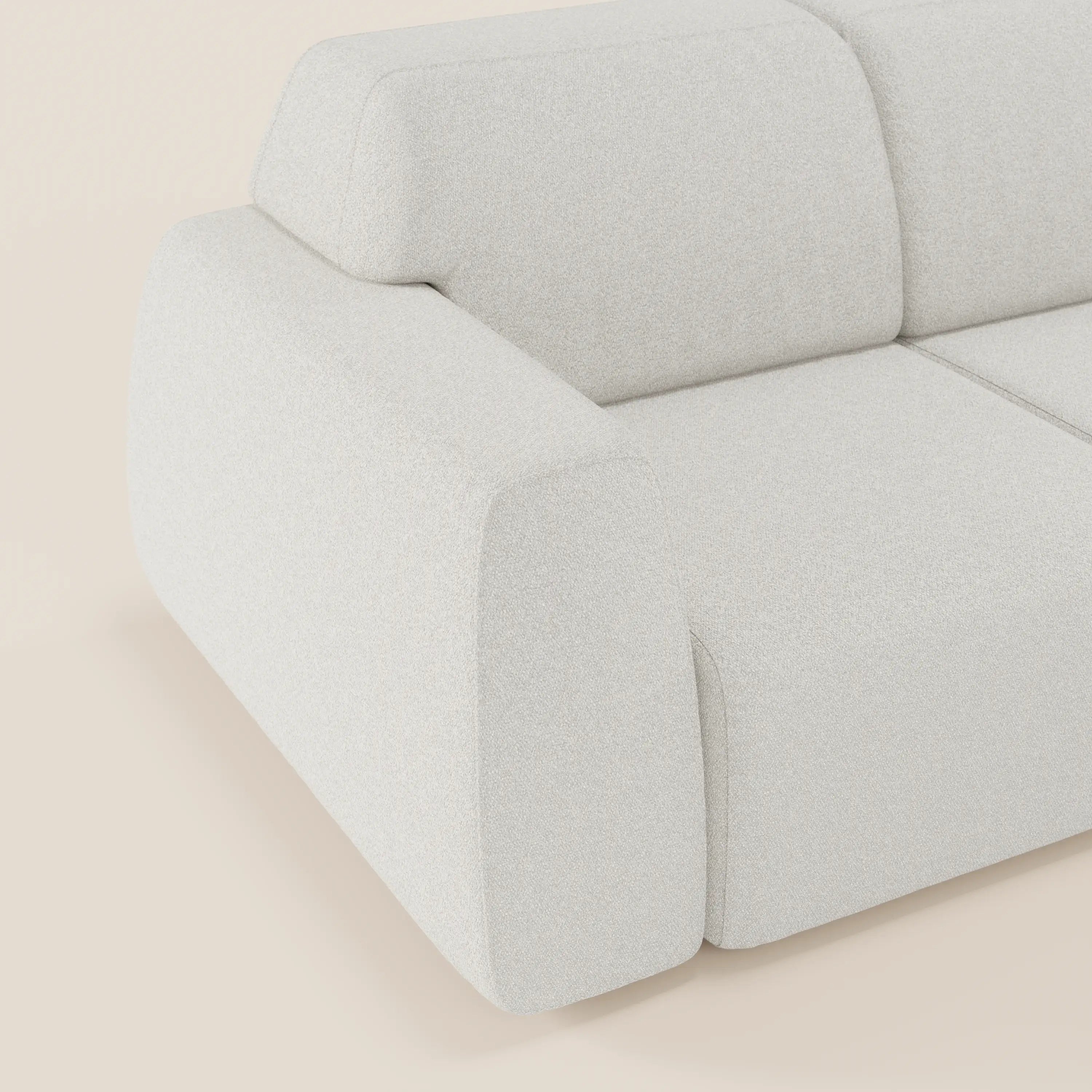 Orbit Divano angolare con penisola reversibile e tutte le sedute allungabili in tessuto smacchiabile effetto cotone T33 - divani.store