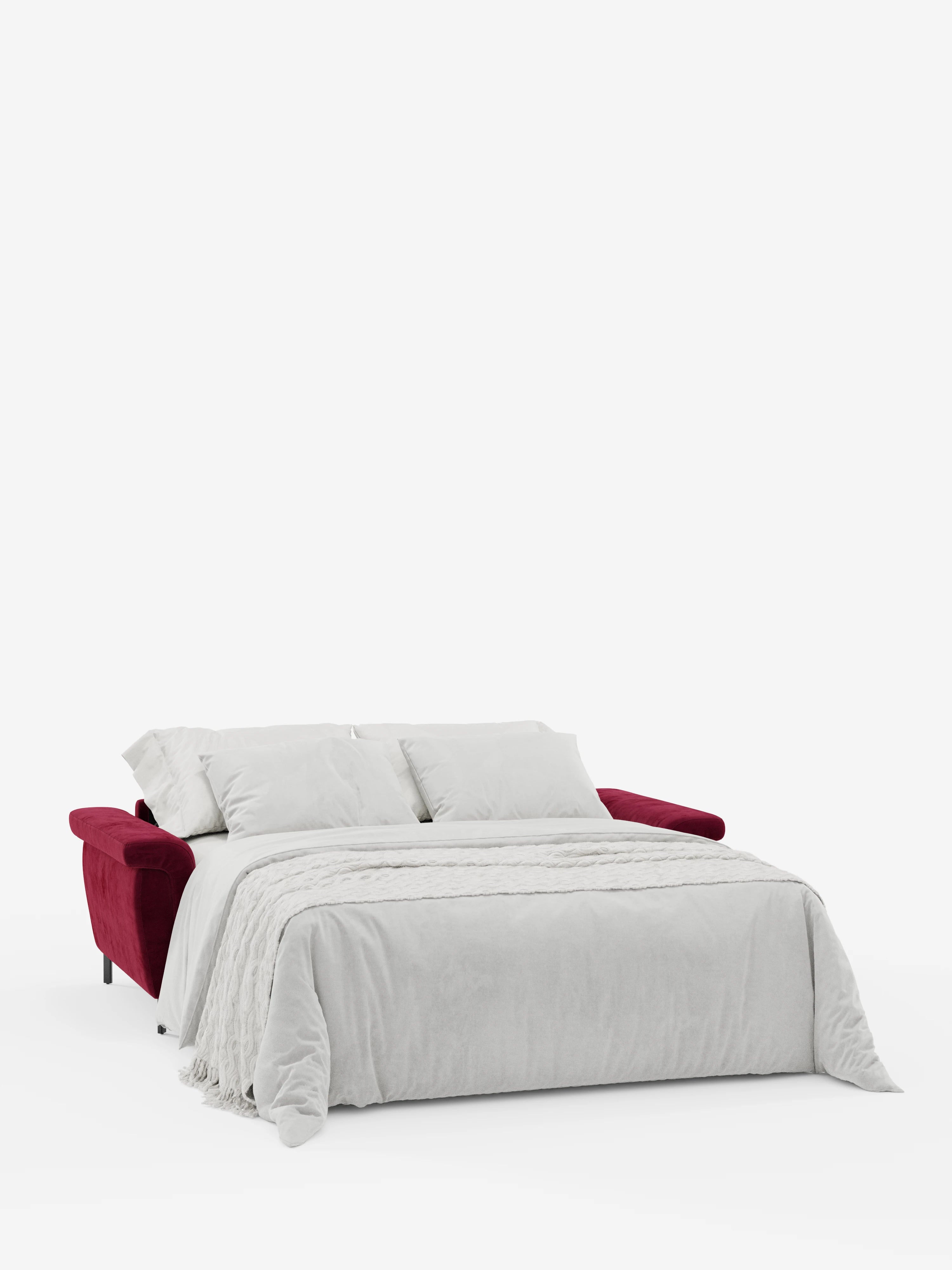 Capri divano letto di design con piedini alti - poggiatesta reclinabili in raffinato tessuto effetto velluto smacchiabile T30