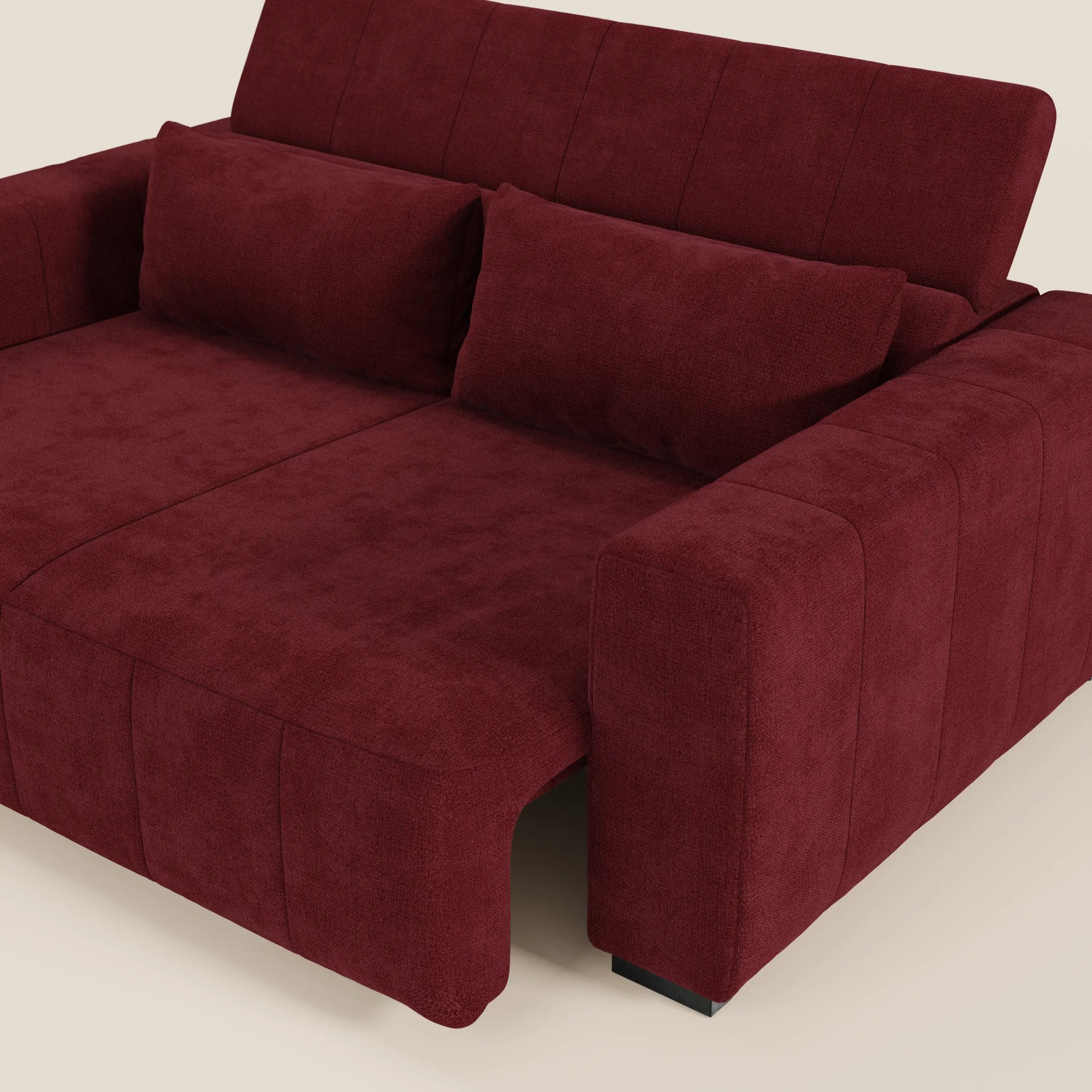 Doric divano 3 posti con sedute allungabili tramite relax elettrico - poggiatesta reclinabile in tessuto smacchiabile T23 - divani.store