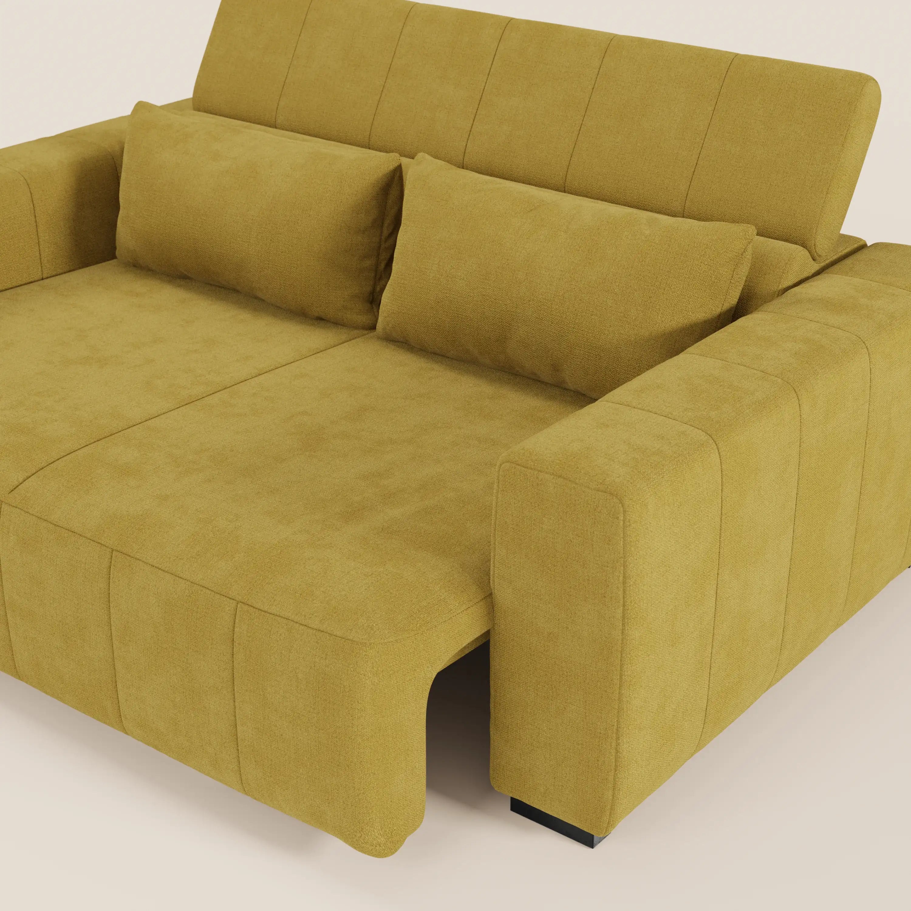 Doric divano 3 posti con sedute allungabili tramite relax elettrico - poggiatesta reclinabile in tessuto smacchiabile T23 - divani.store