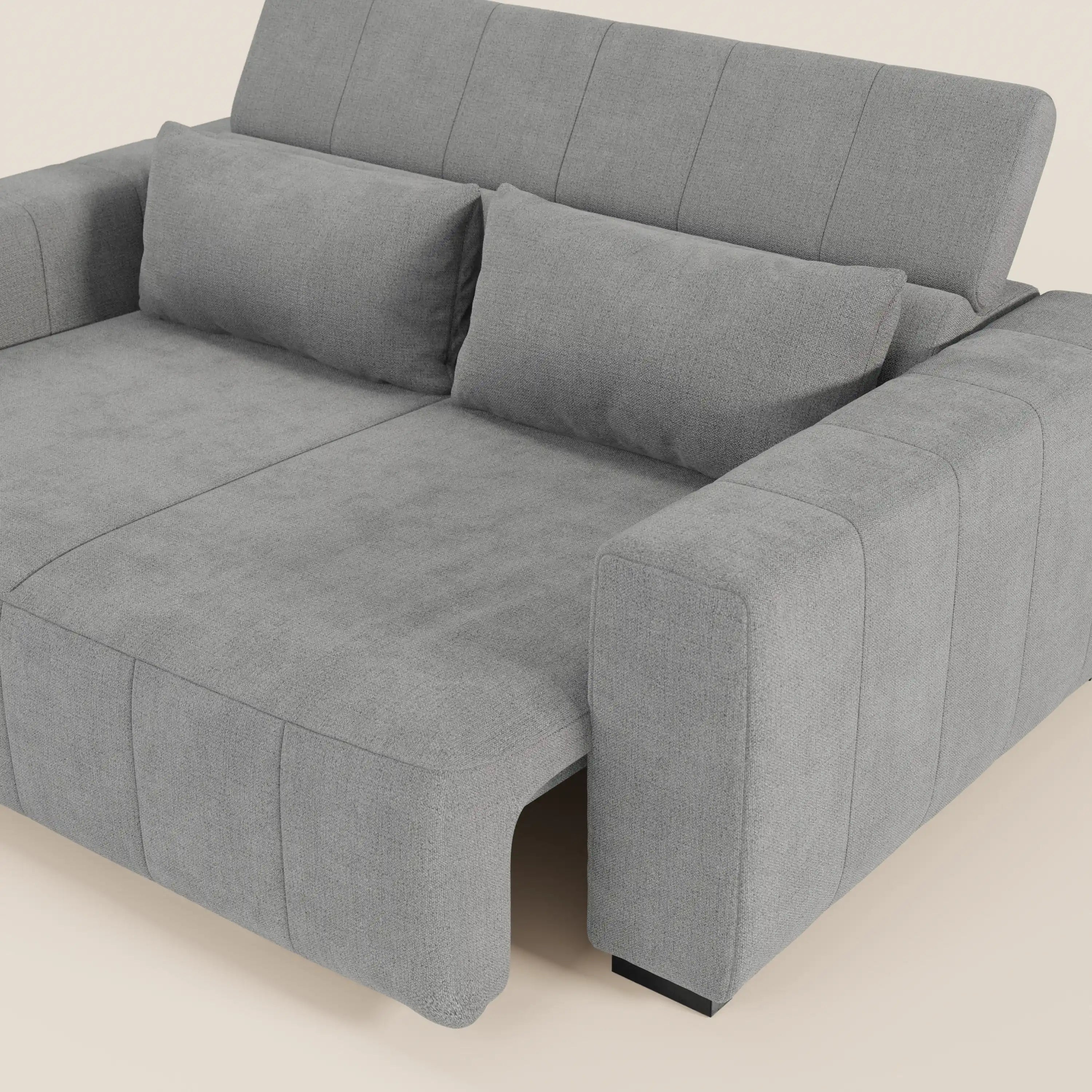 Doric divano 3 posti con sedute allungabili tramite relax elettrico - poggiatesta reclinabile in tessuto smacchiabile T23 - divani.store