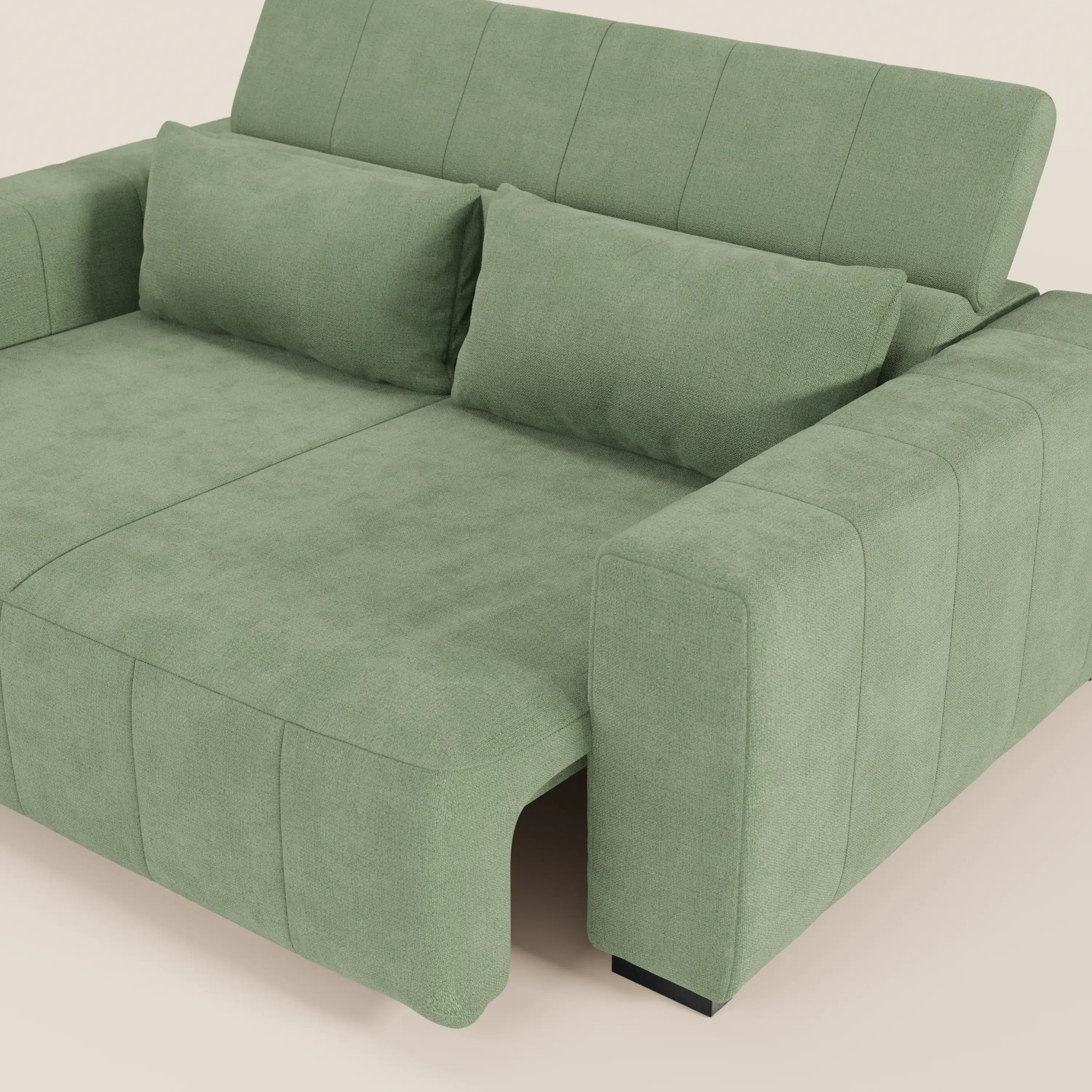 Doric divano 3 posti con sedute allungabili tramite relax elettrico - poggiatesta reclinabile in tessuto smacchiabile T23 - divani.store
