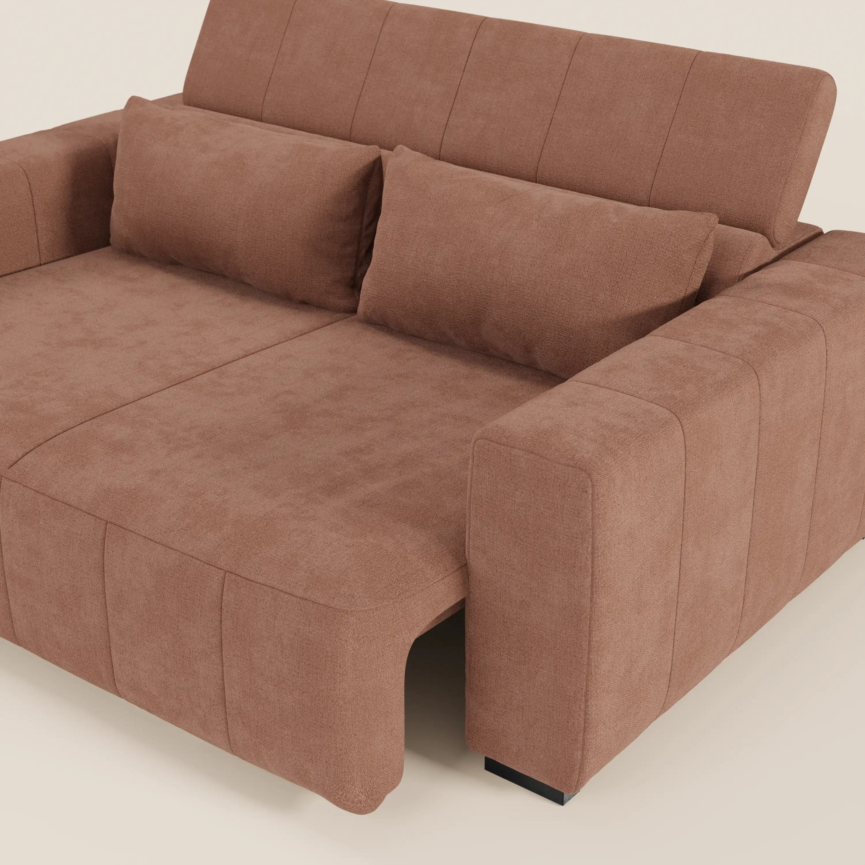 Doric divano 3 posti con sedute allungabili tramite relax elettrico - poggiatesta reclinabile in tessuto smacchiabile T23 - divani.store