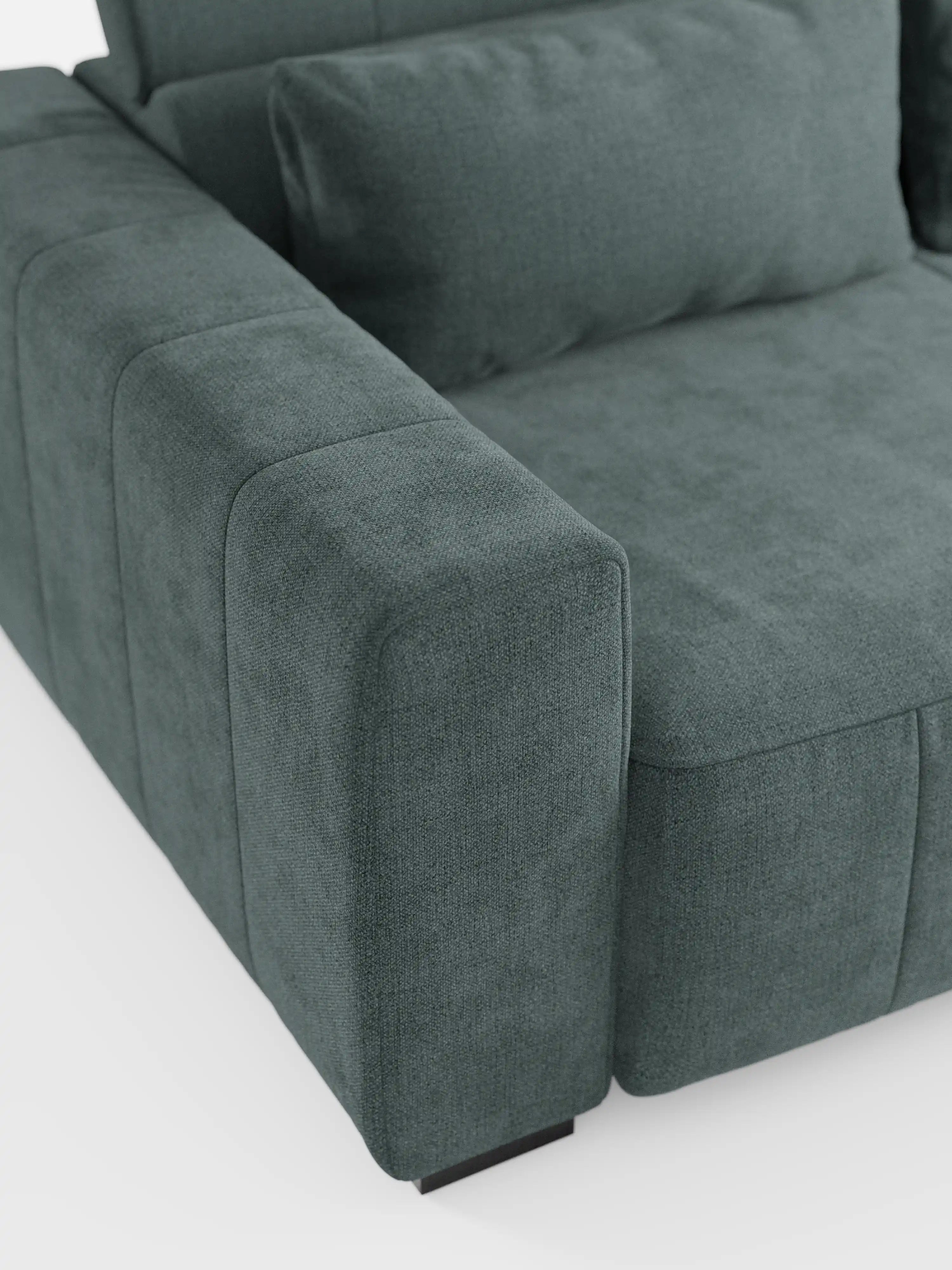 Doric divano 3 posti con sedute allungabili tramite relax elettrico - poggiatesta reclinabile in tessuto smacchiabile T23