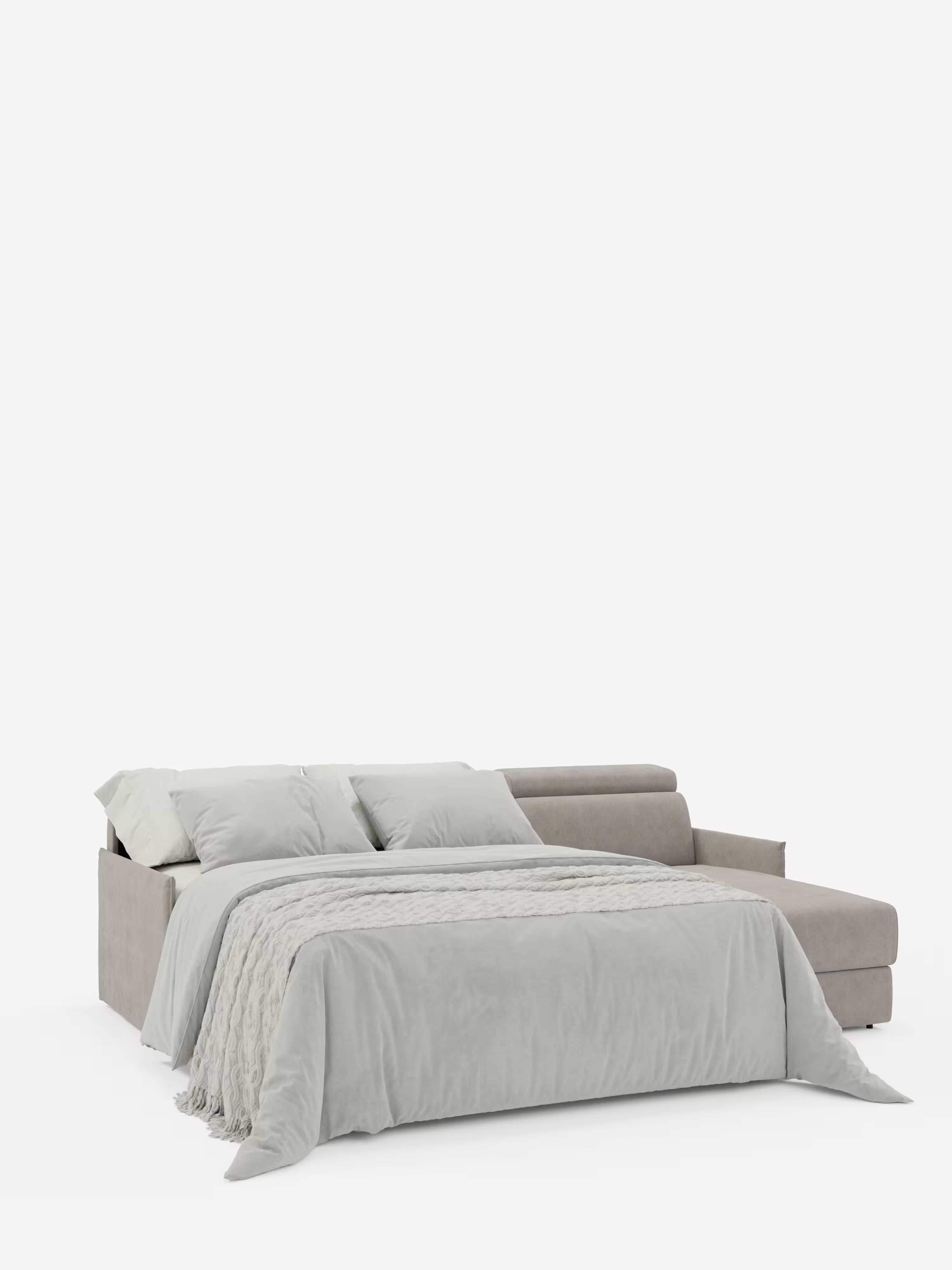 Miryam sofá cama esquinero compacto - reposacabezas reclinables y chaise longue con almacenaje en tejido antimanchas T31