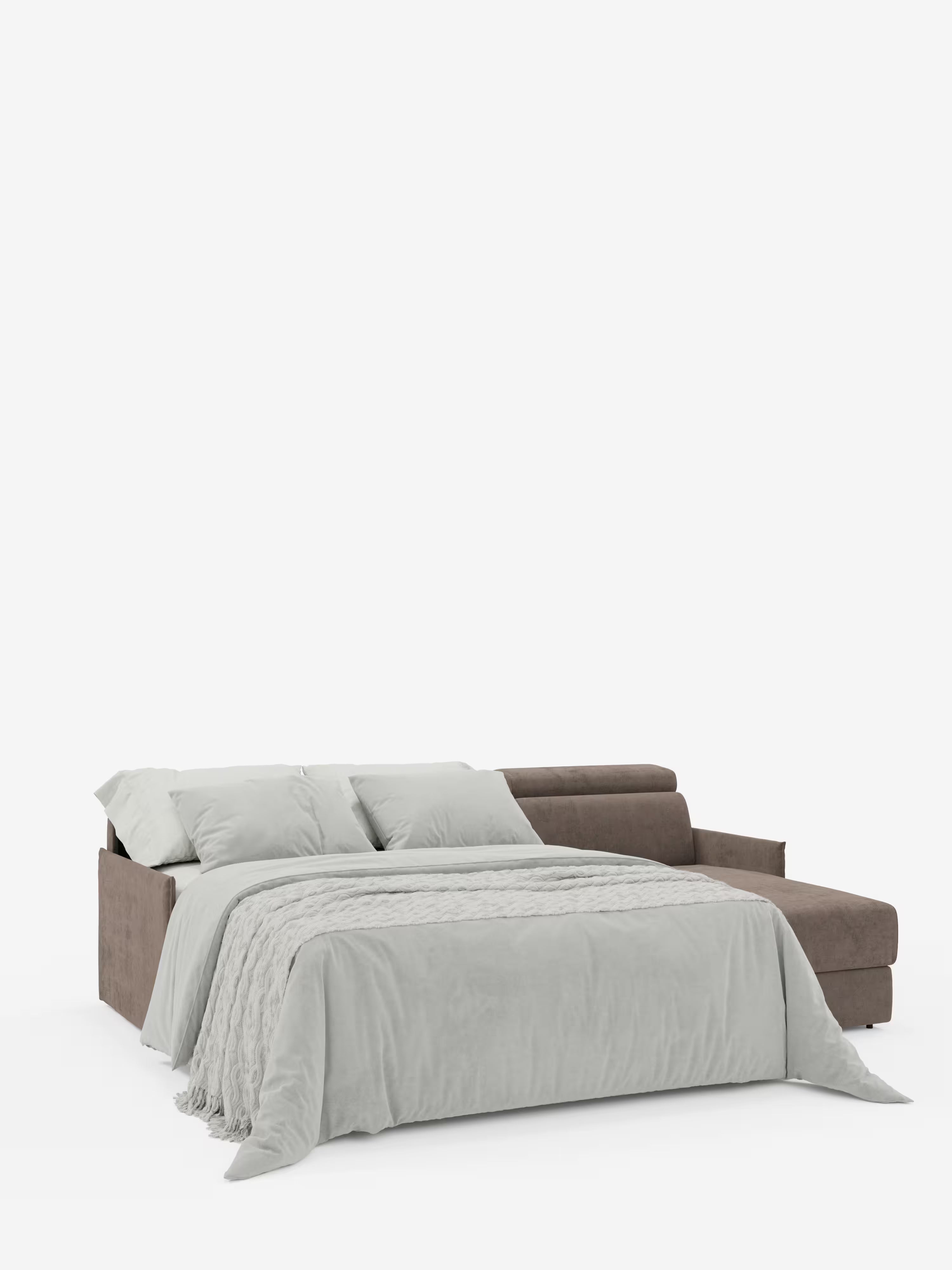 Miryam sofá cama esquinero compacto - reposacabezas reclinables y chaise longue con almacenaje en tejido antimanchas T31