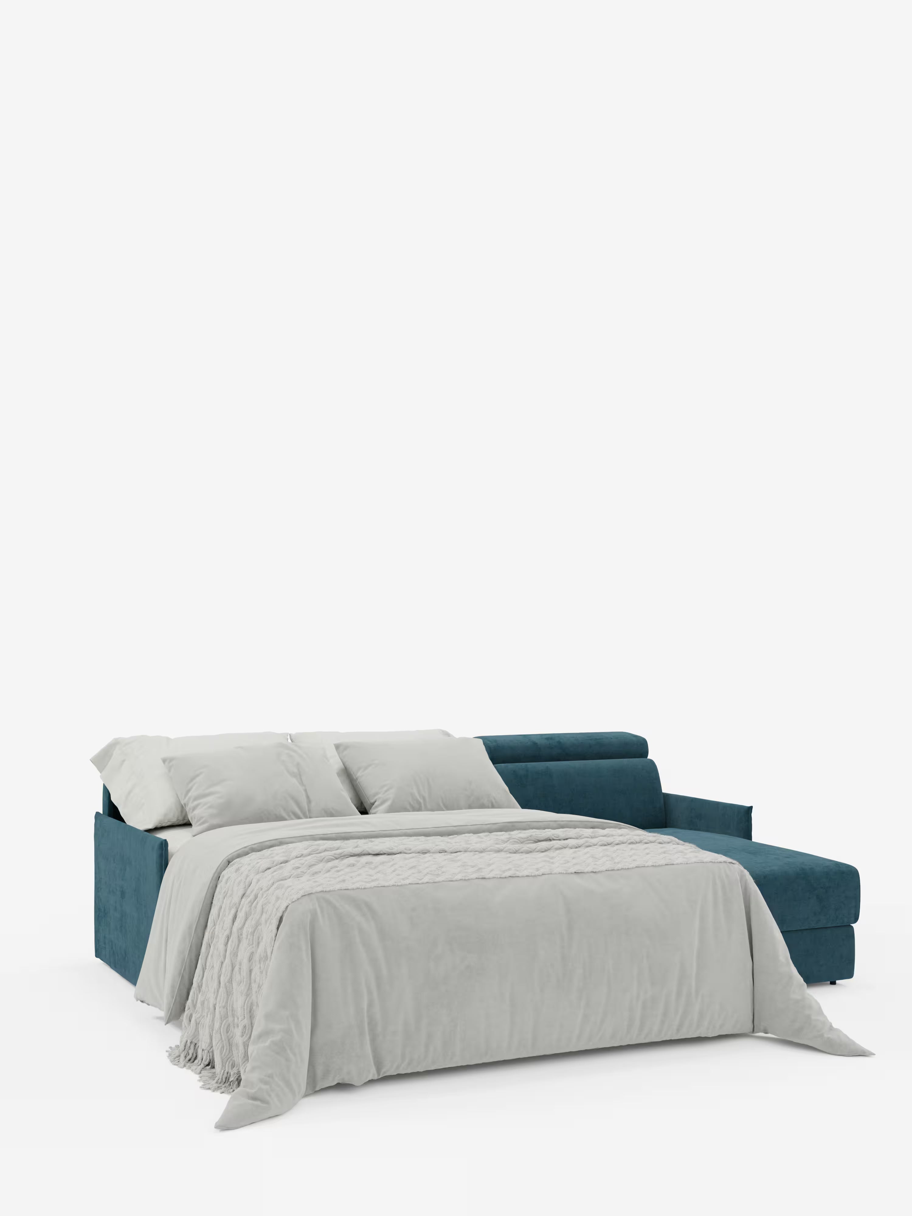Miryam sofá cama esquinero compacto - reposacabezas reclinables y chaise longue con almacenaje en tejido antimanchas T31