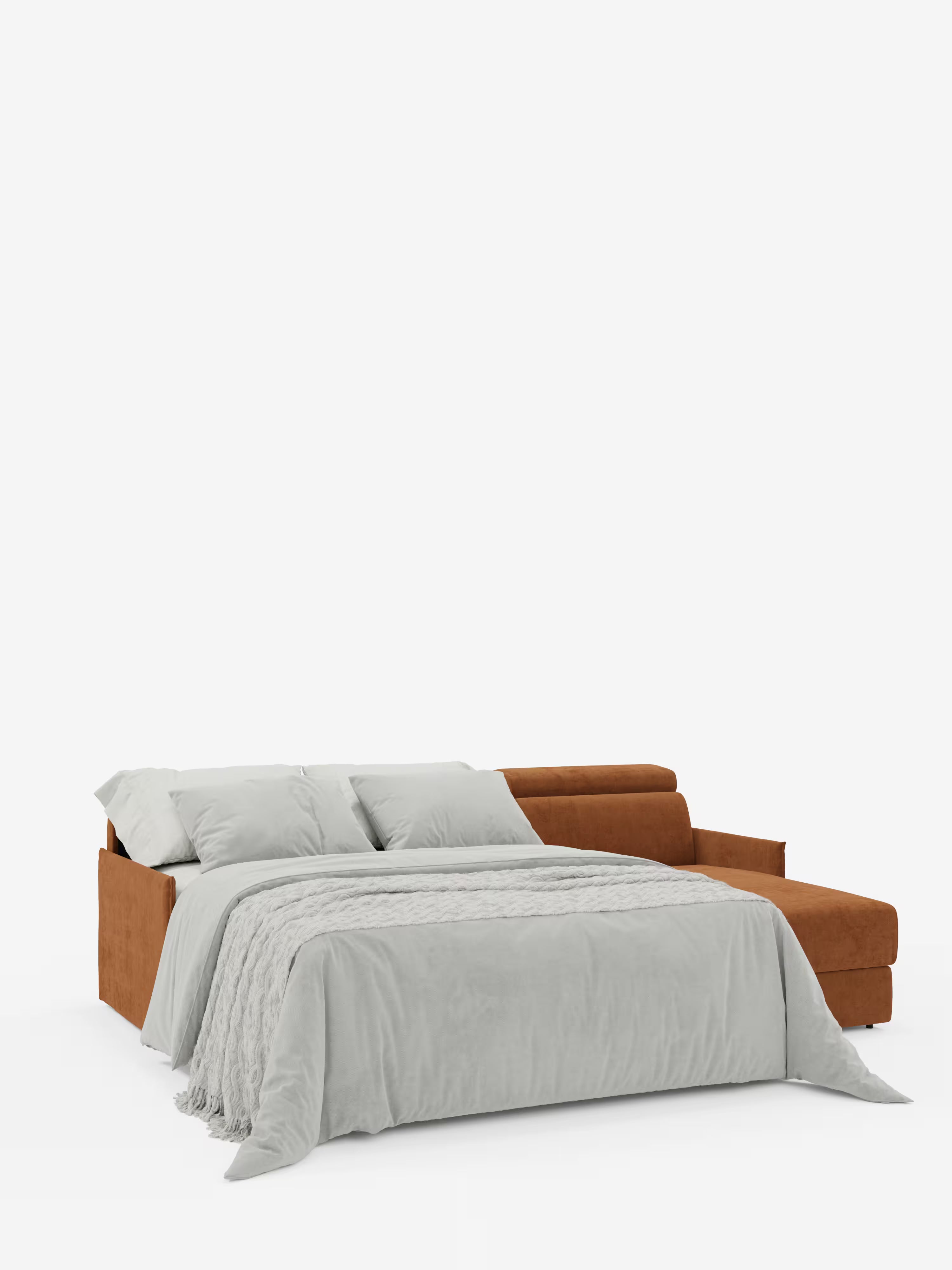 Miryam sofá cama esquinero compacto - reposacabezas reclinables y chaise longue con almacenaje en tejido antimanchas T31