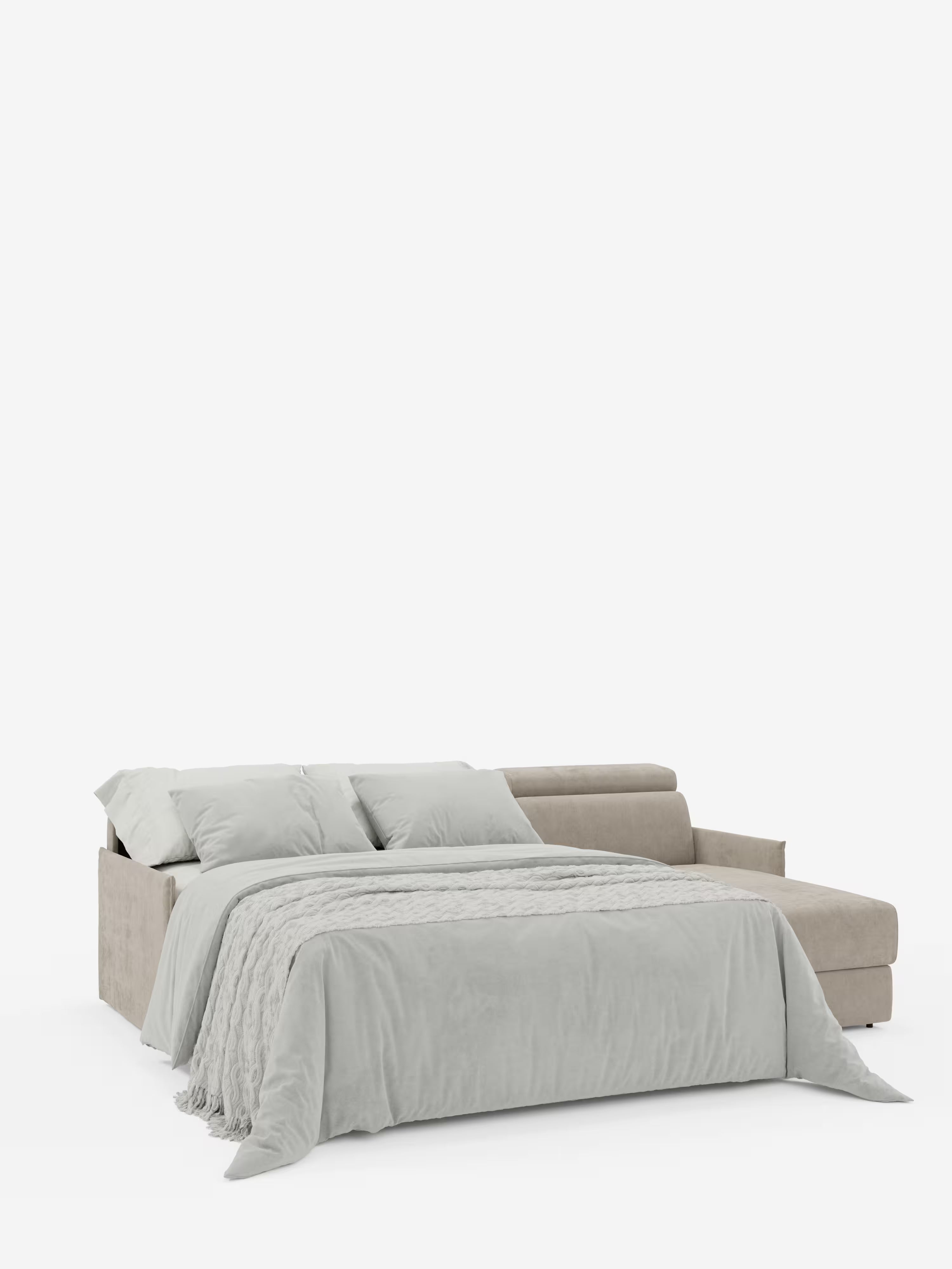 Miryam sofá cama esquinero compacto - reposacabezas reclinables y chaise longue con almacenaje en tejido antimanchas T31