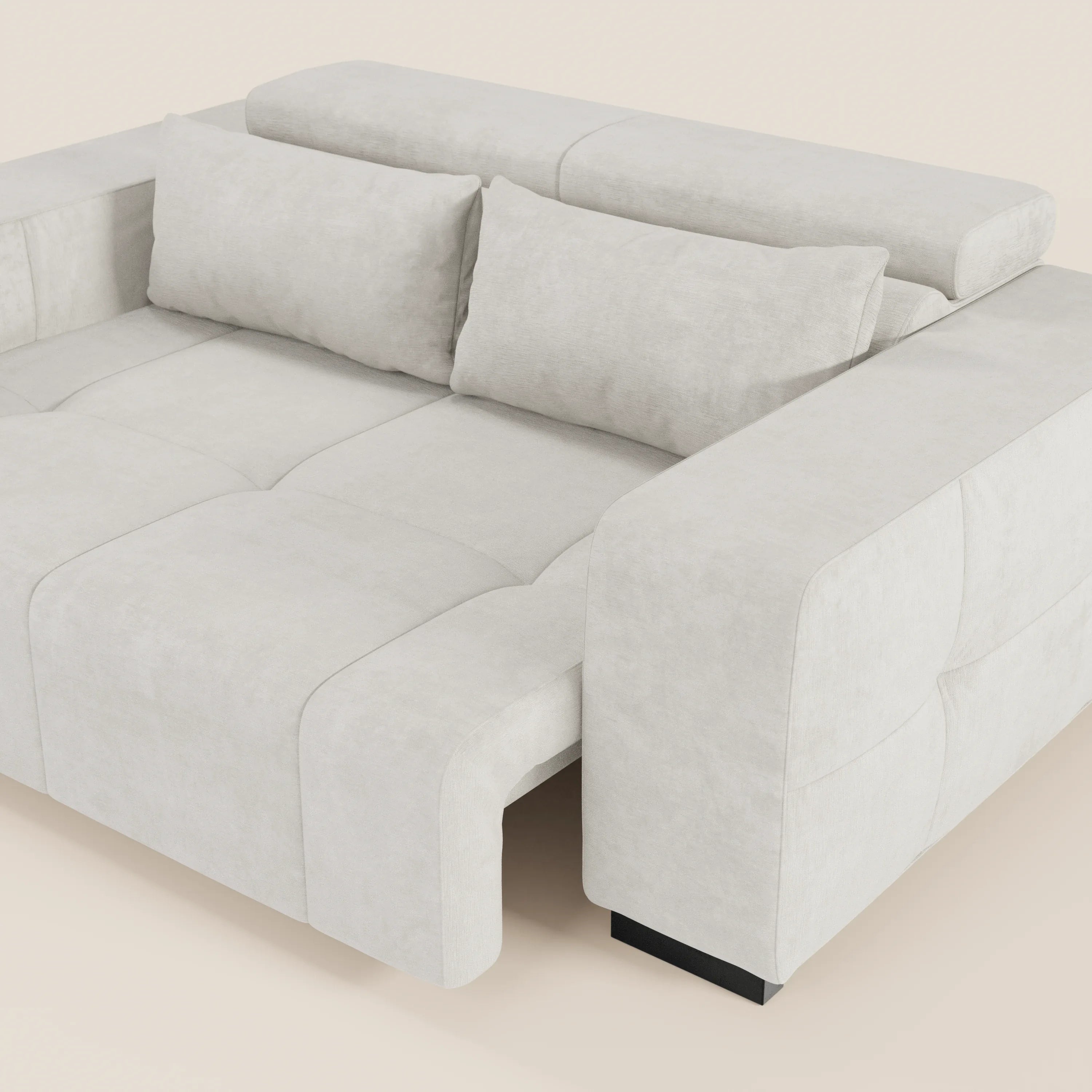 Monarch Divano con Relax Elettrico per allungamento sedute e Poggiatesta Reclinabile in tessuto morbido smacchiabile T31 - divani.store