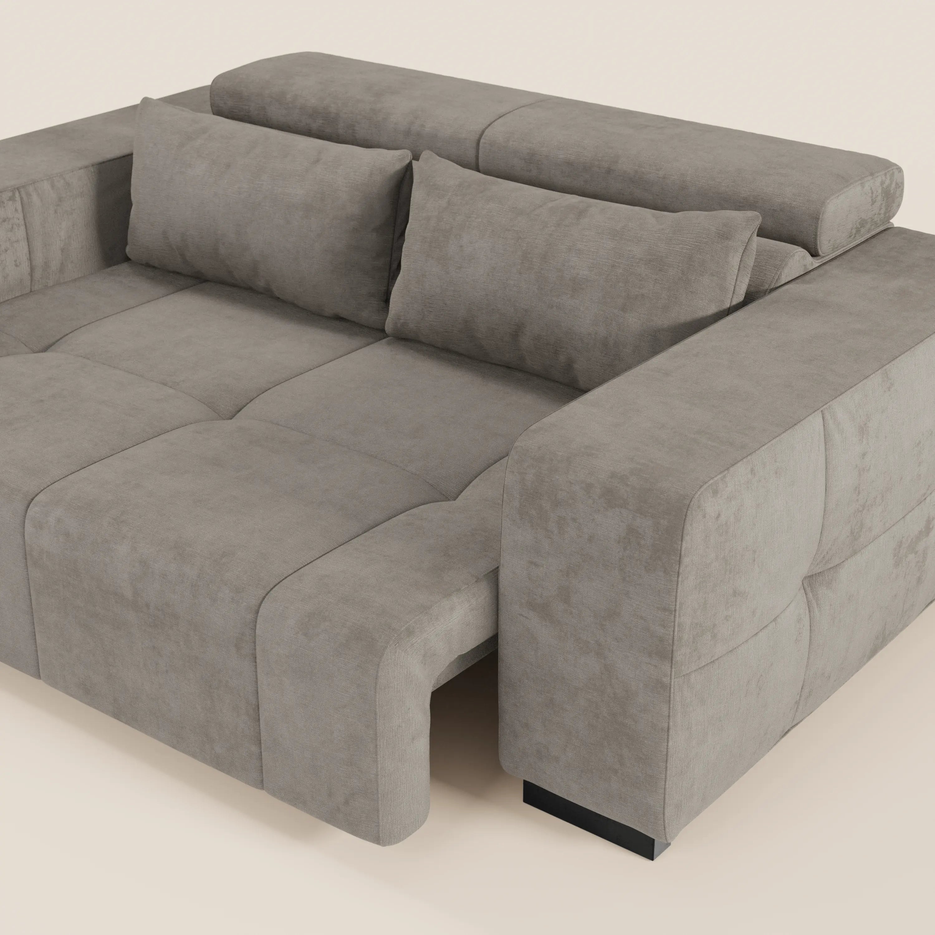 Monarch Divano con Relax Elettrico per allungamento sedute e Poggiatesta Reclinabile in tessuto morbido smacchiabile T31 - divani.store
