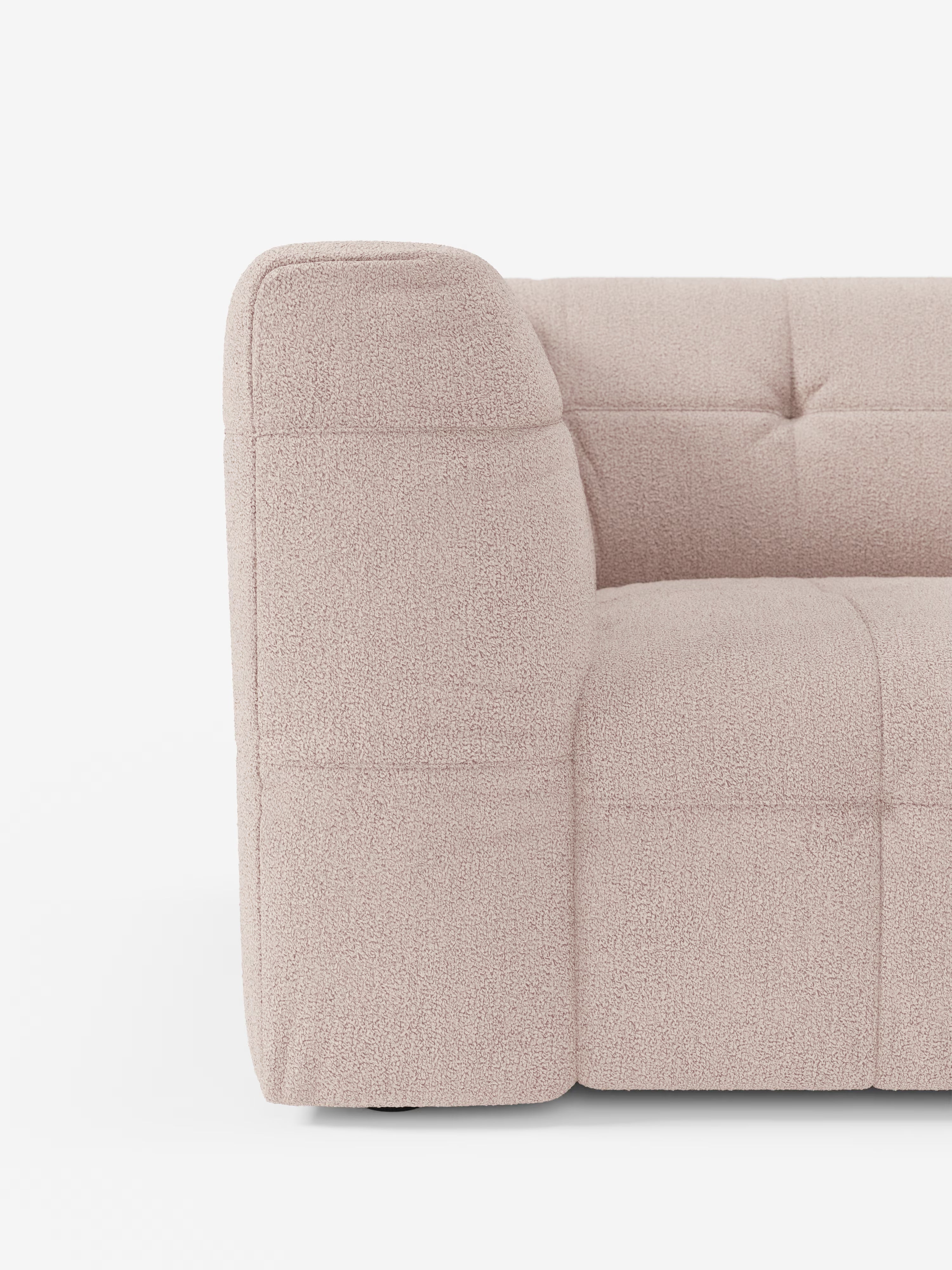 Mosaic canapé d'angle modulable en bouclé : capitonné et design en tissu détachable T21
