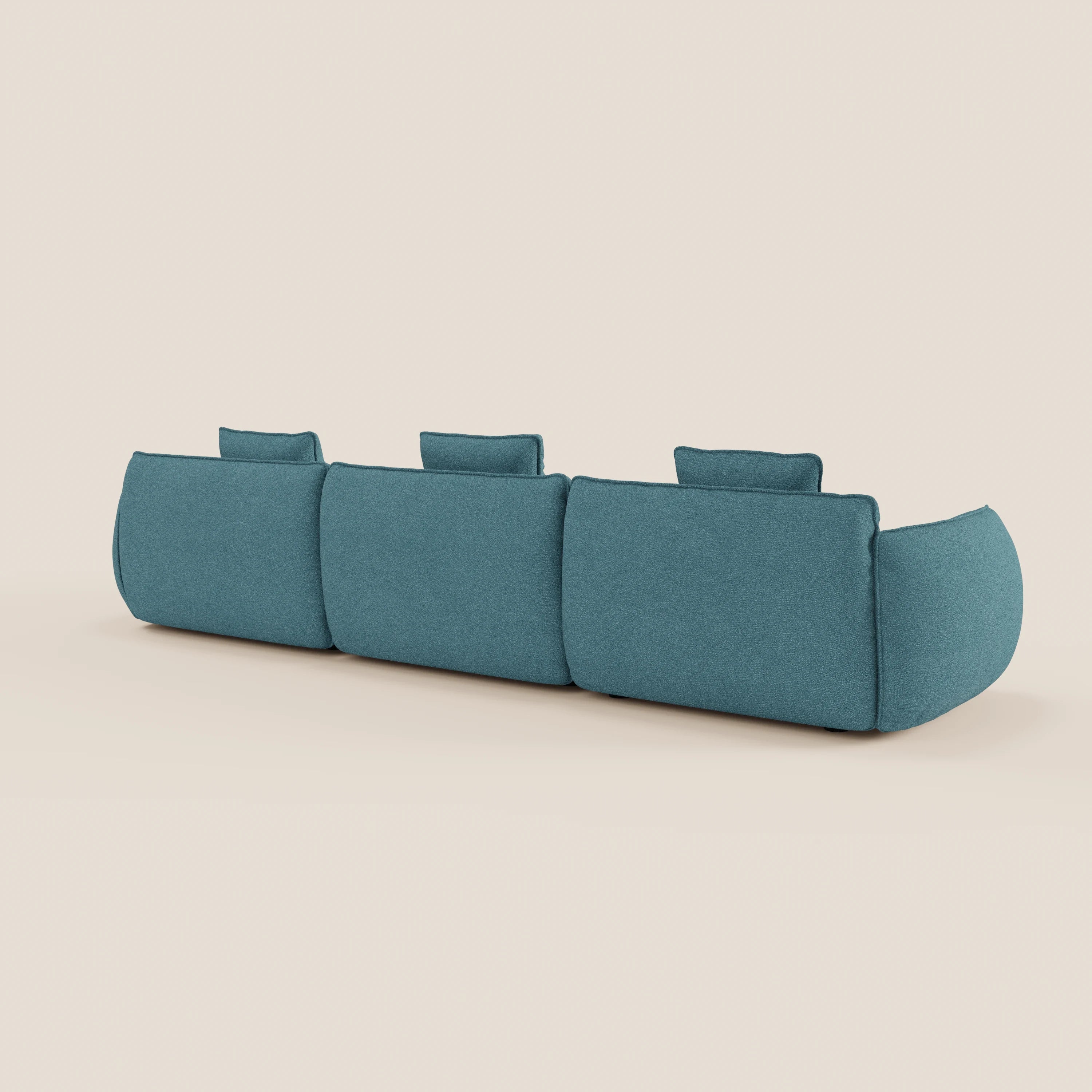 Nimbus divano con penisola componibile in morbido tessuto T33 - divani.store