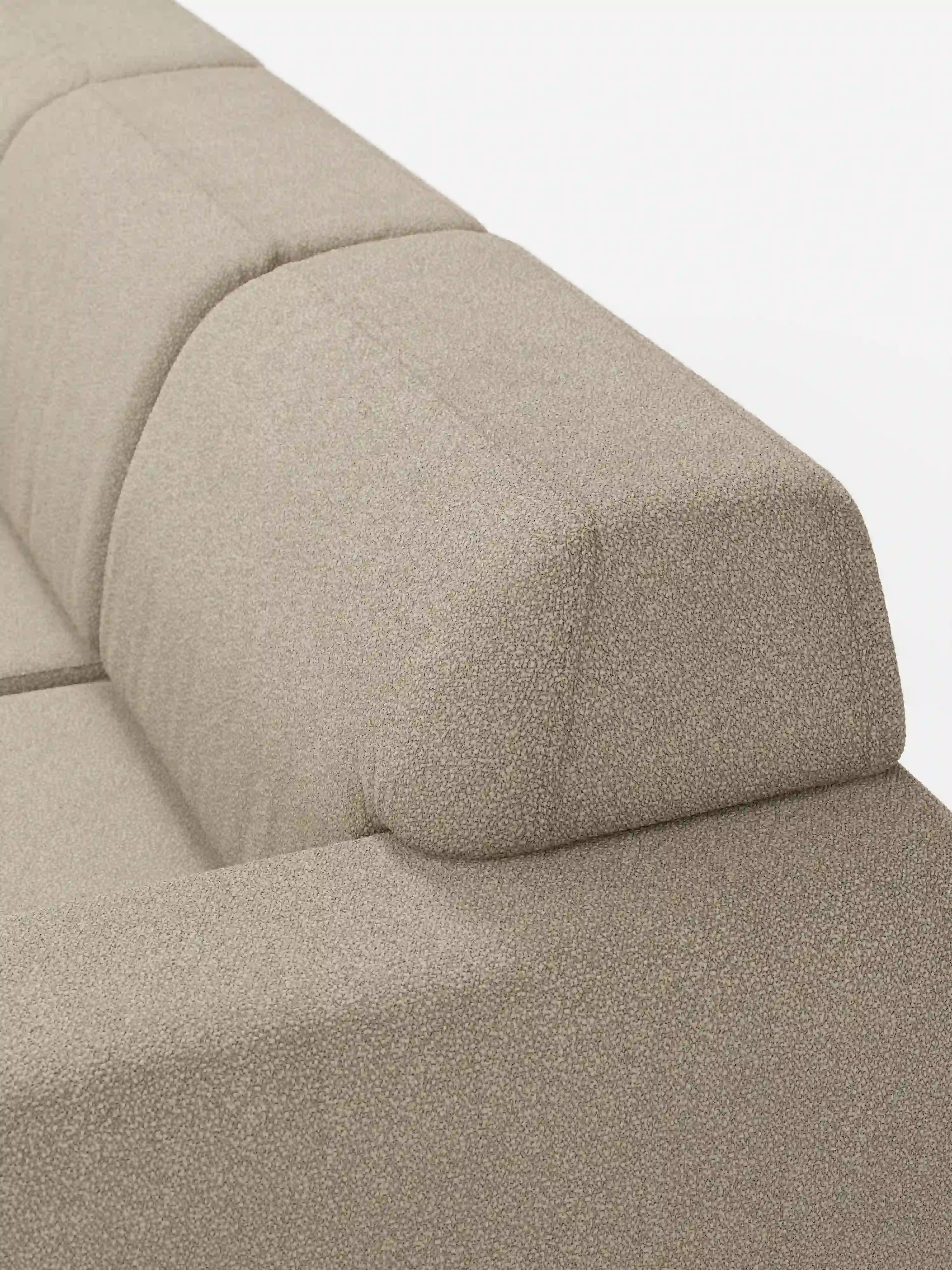 Orbit Sofa mit 3 verschiebbaren und ausziehbaren Sitzen aus schmutzabweisendem Stoff in Baumwolloptik T33