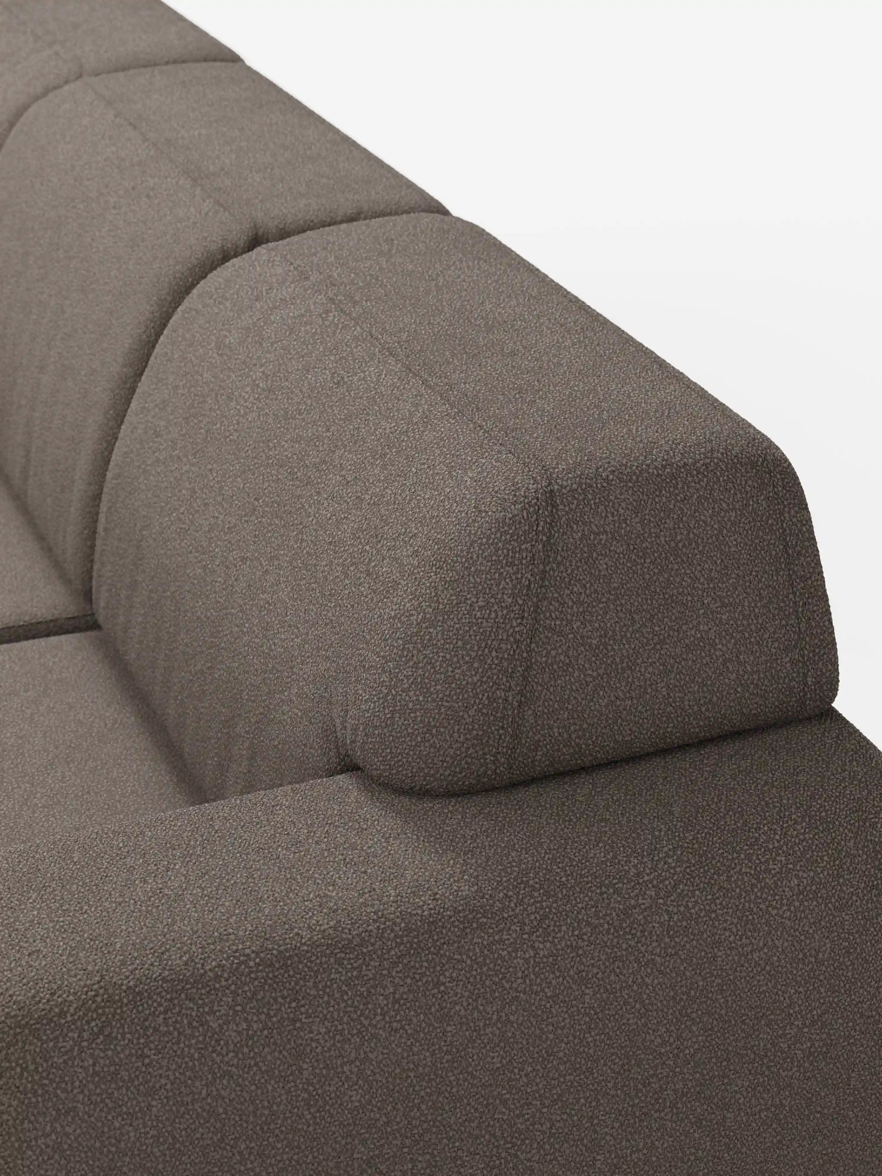 Orbit Sofa mit 3 verschiebbaren und ausziehbaren Sitzen aus schmutzabweisendem Stoff in Baumwolloptik T33