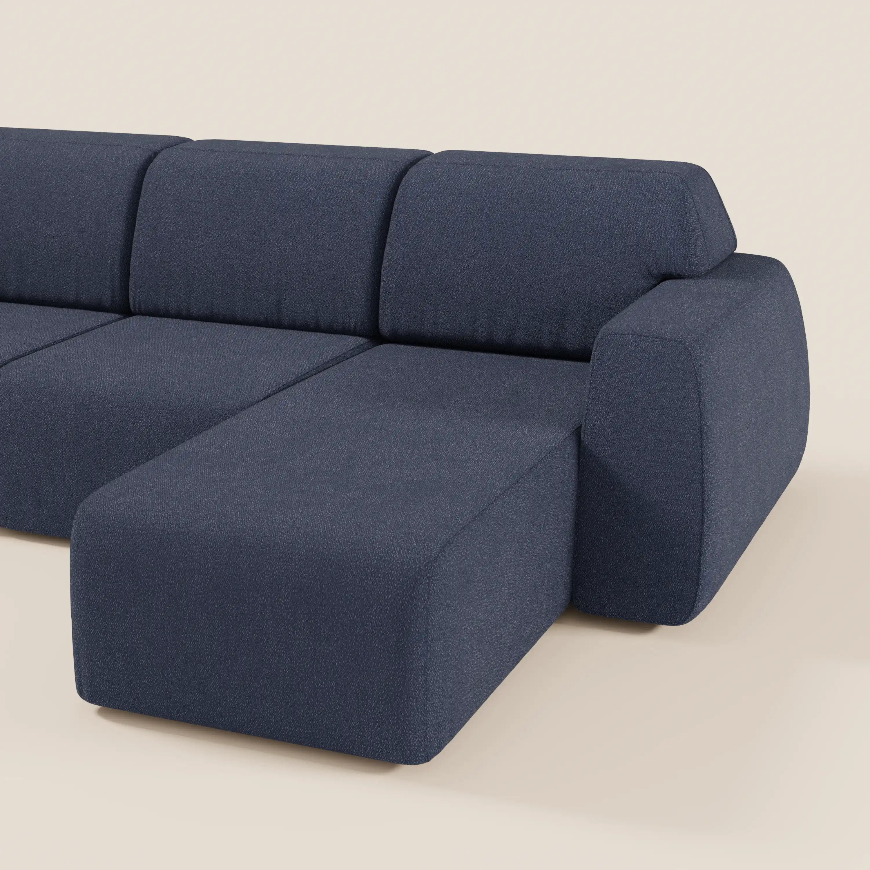 Orbit Divano angolare con penisola reversibile e tutte le sedute allungabili in tessuto smacchiabile effetto cotone T33 - divani.store