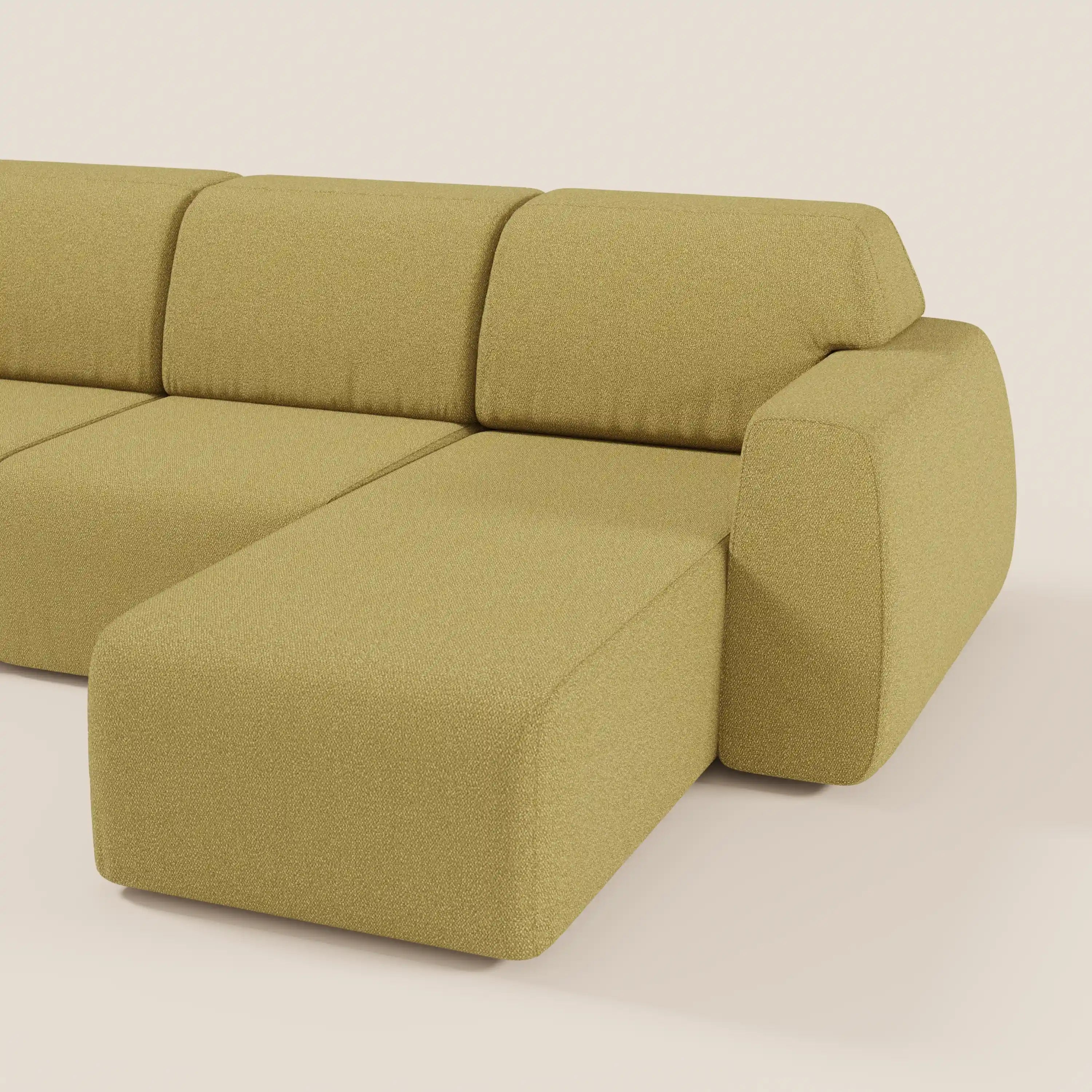 Orbit Divano angolare con penisola reversibile e tutte le sedute allungabili in tessuto smacchiabile effetto cotone T33 - divani.store