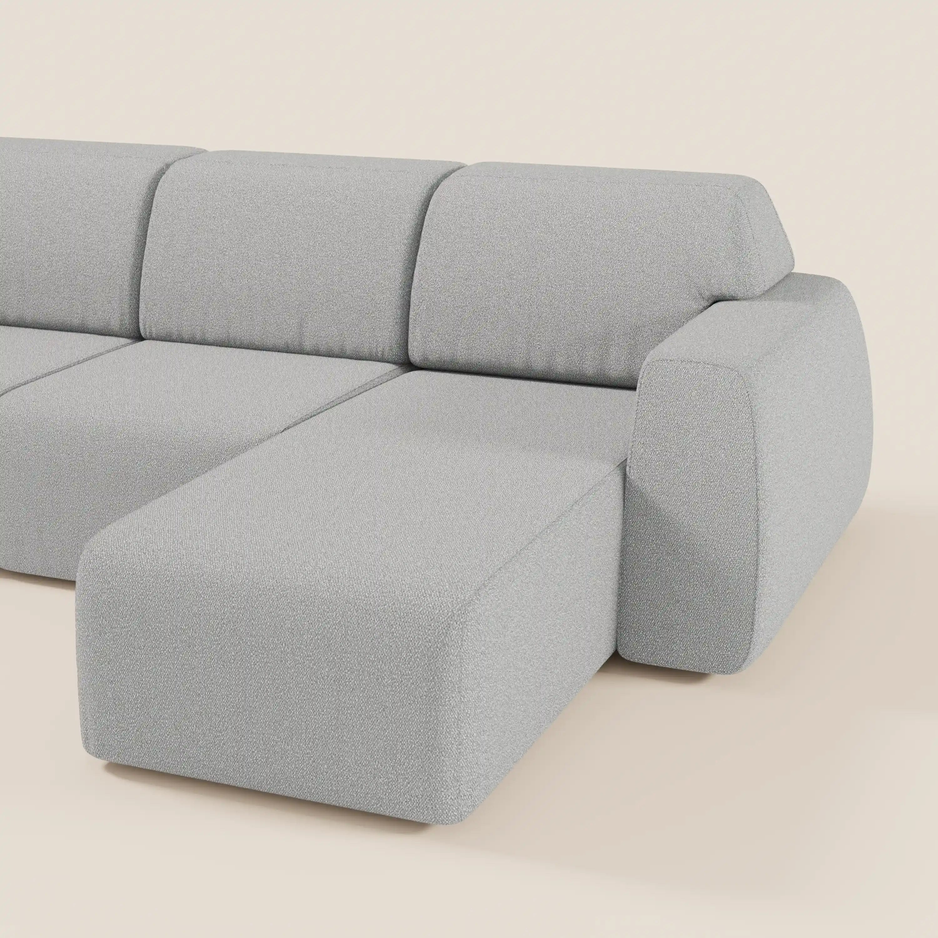 Orbit Divano angolare con penisola reversibile e tutte le sedute allungabili in tessuto smacchiabile effetto cotone T33 - divani.store
