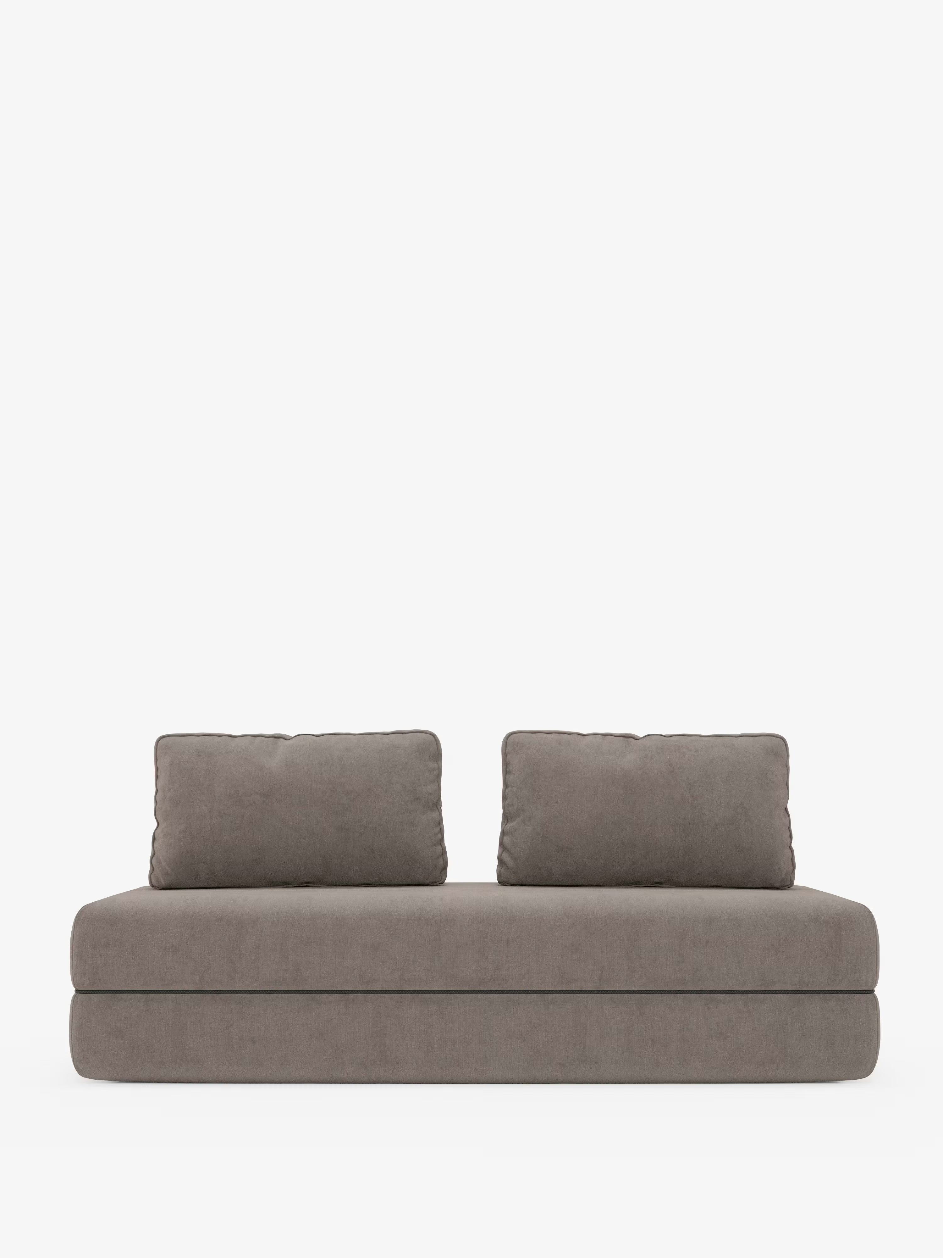 Rift divano letto matrimoniale 2 posti e 3 posti con schienali mobili - materasso alto 24 cm e memory foam in tessuto smacchiabile T31