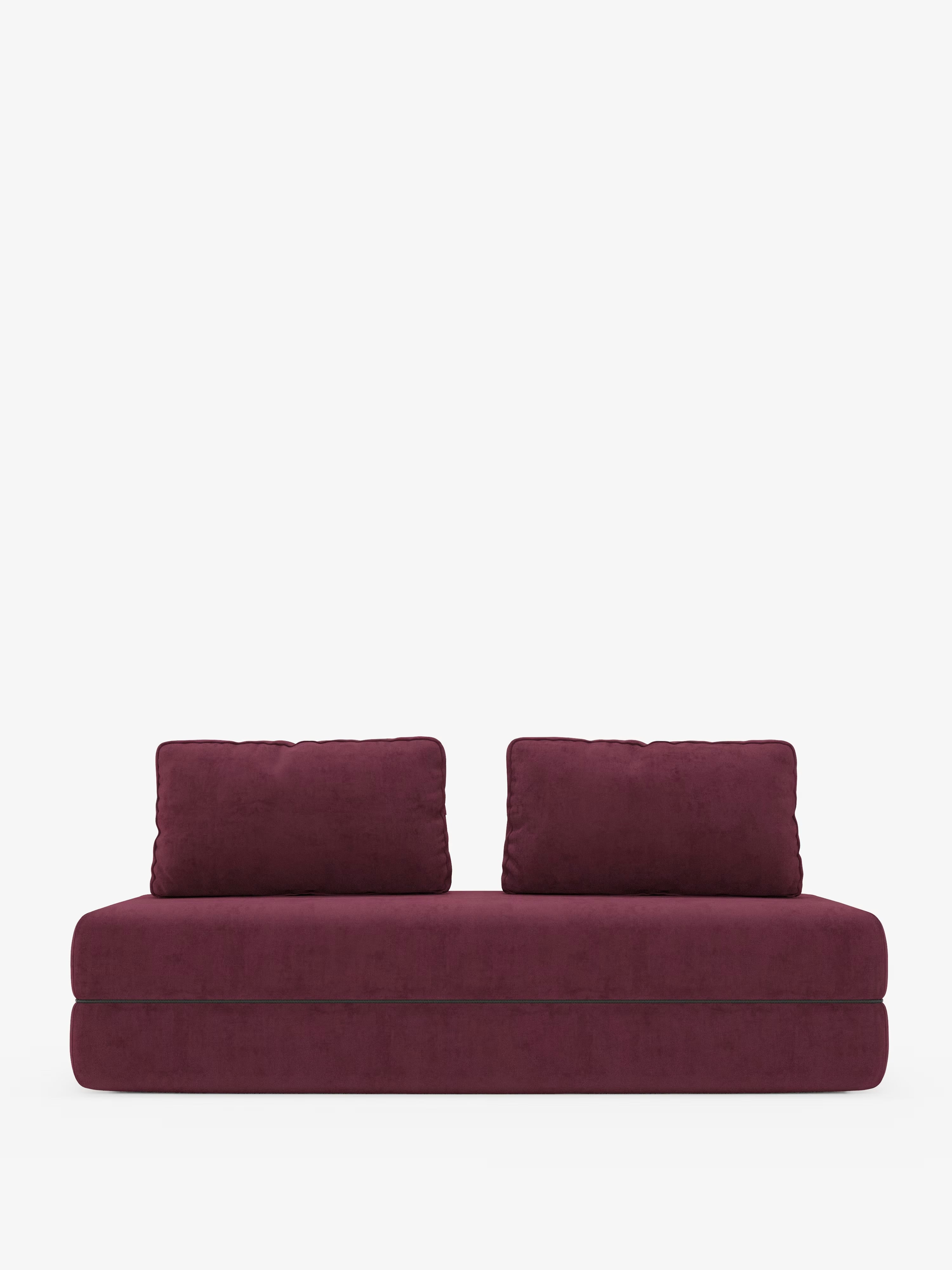 Rift divano letto matrimoniale 2 posti e 3 posti con schienali mobili - materasso alto 24 cm e memory foam in tessuto smacchiabile T31