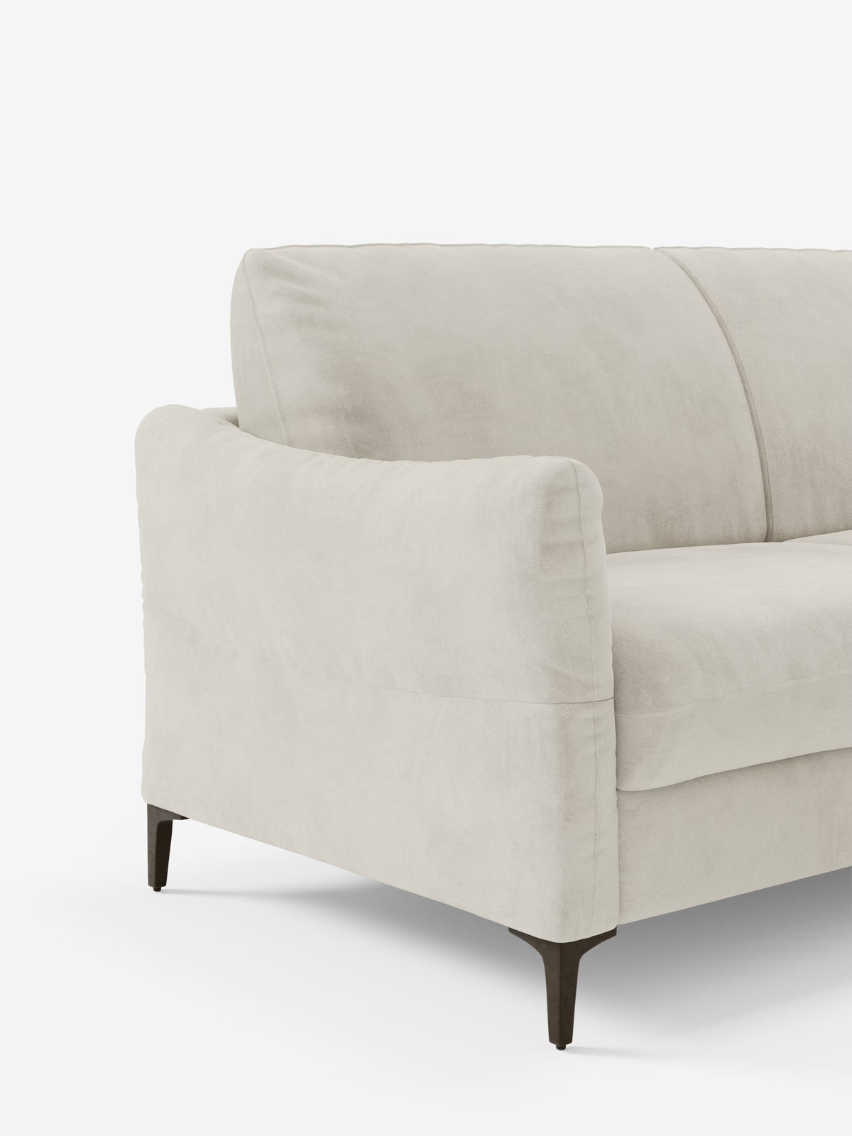 Dalia divano letto con penisola contenitore e materasso alto 18 cm - piedini alti e tessuto smacchiabile T30