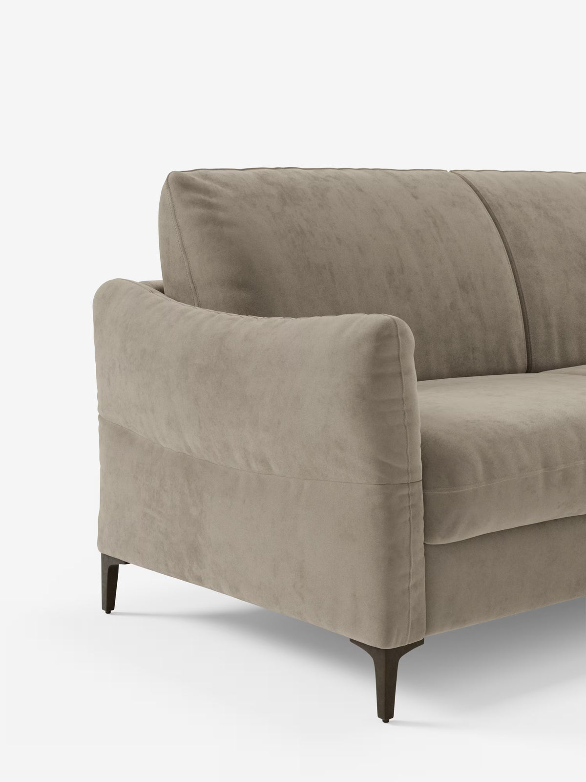 Dalia divano letto con penisola contenitore e materasso alto 18 cm - piedini alti e tessuto smacchiabile T30