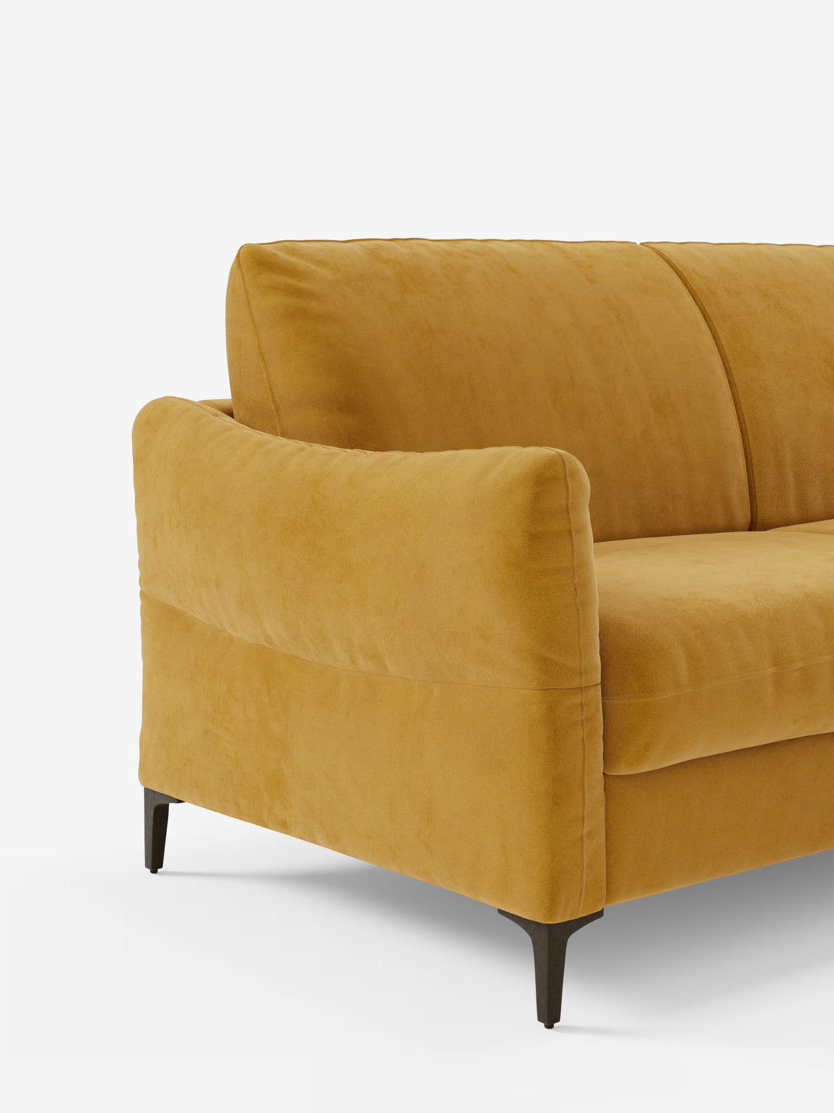Dalia divano letto con penisola contenitore e materasso alto 18 cm - piedini alti e tessuto smacchiabile T30
