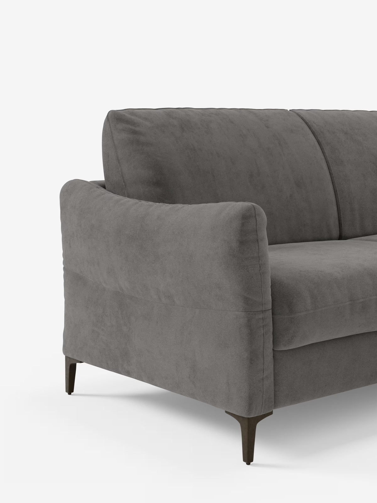 Dalia divano letto con penisola contenitore e materasso alto 18 cm - piedini alti e tessuto smacchiabile T30