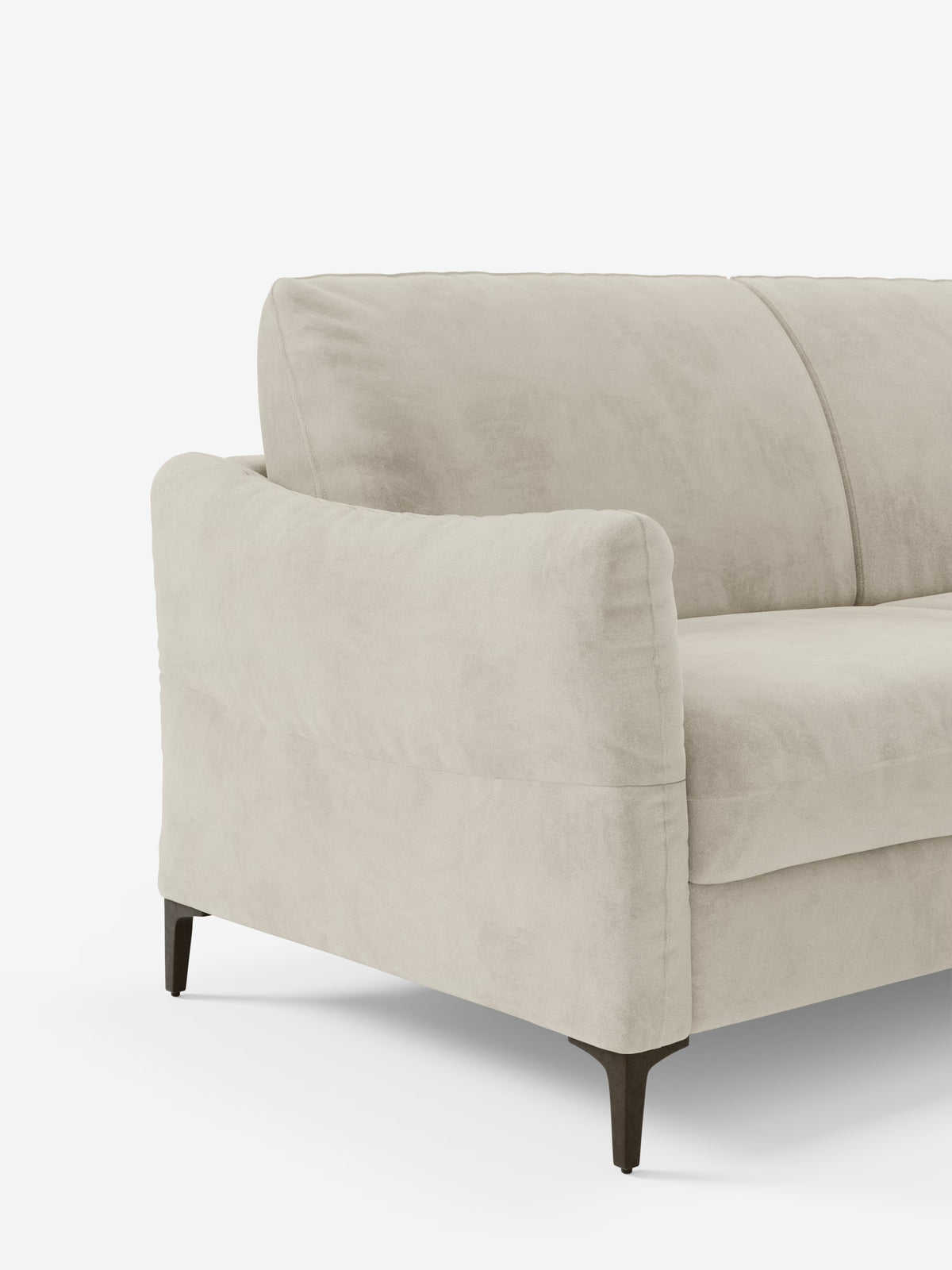 Dalia divano letto con penisola contenitore e materasso alto 18 cm - piedini alti e tessuto smacchiabile T30